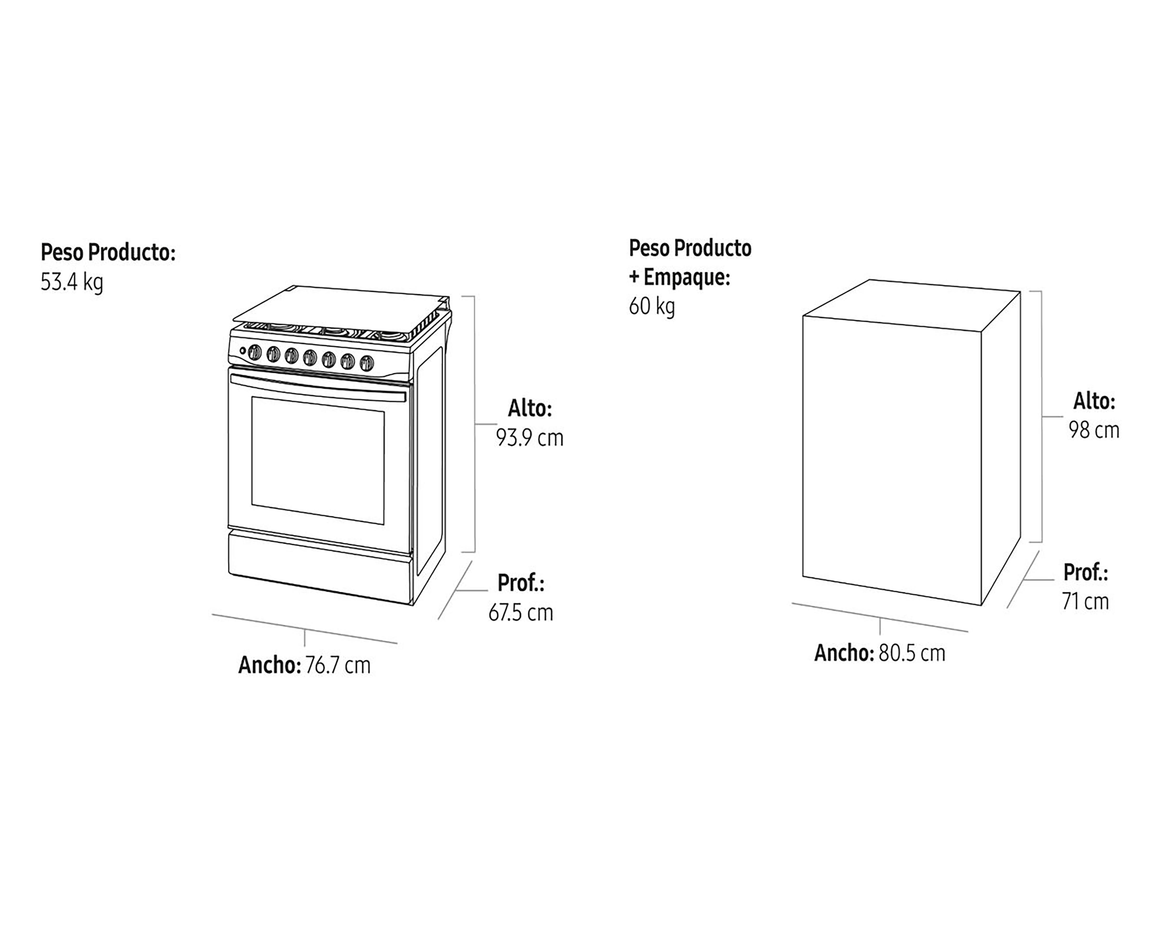 Foto 7 | Estufa Samsung de Piso 30" con 6 Quemadores de Gas NX52D3000MV/AX