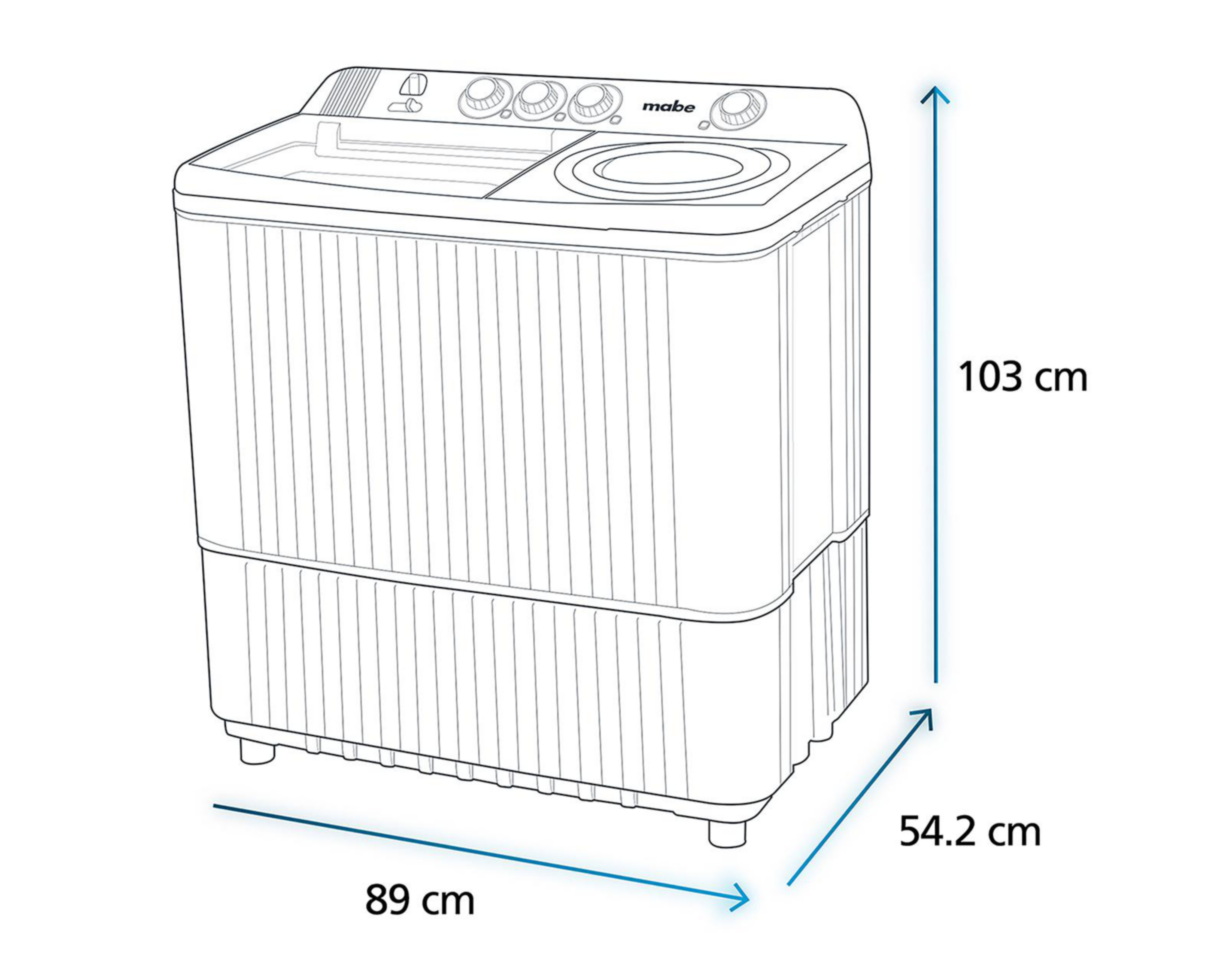 Foto 8 pulgar | Lavadora Mabe Semiautomática LMDX8124HBAB0 18 kg Blanco