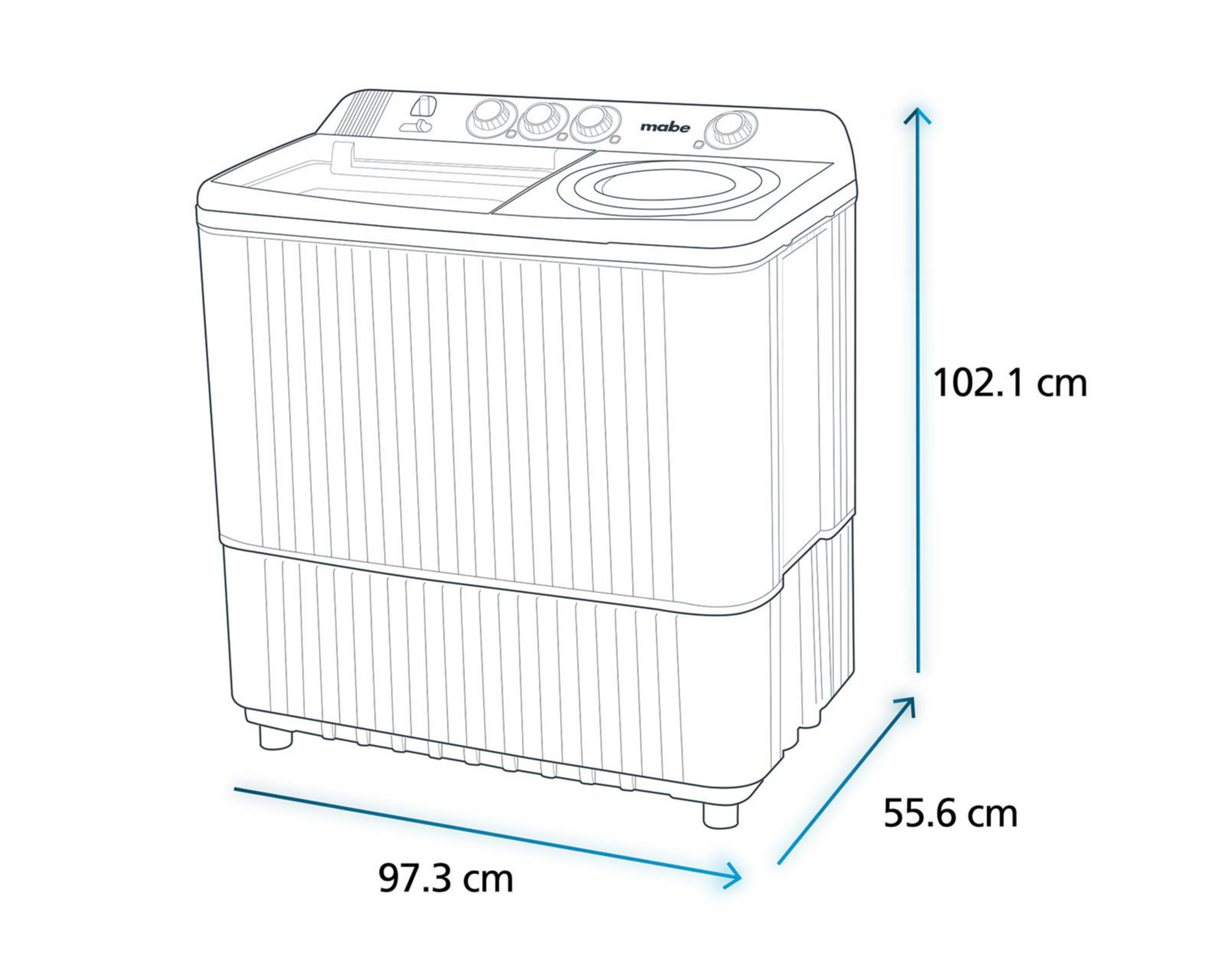 Foto 10 | Lavadora Mabe Semiautomática LMDX2224HBAB0 22 kg Blanca