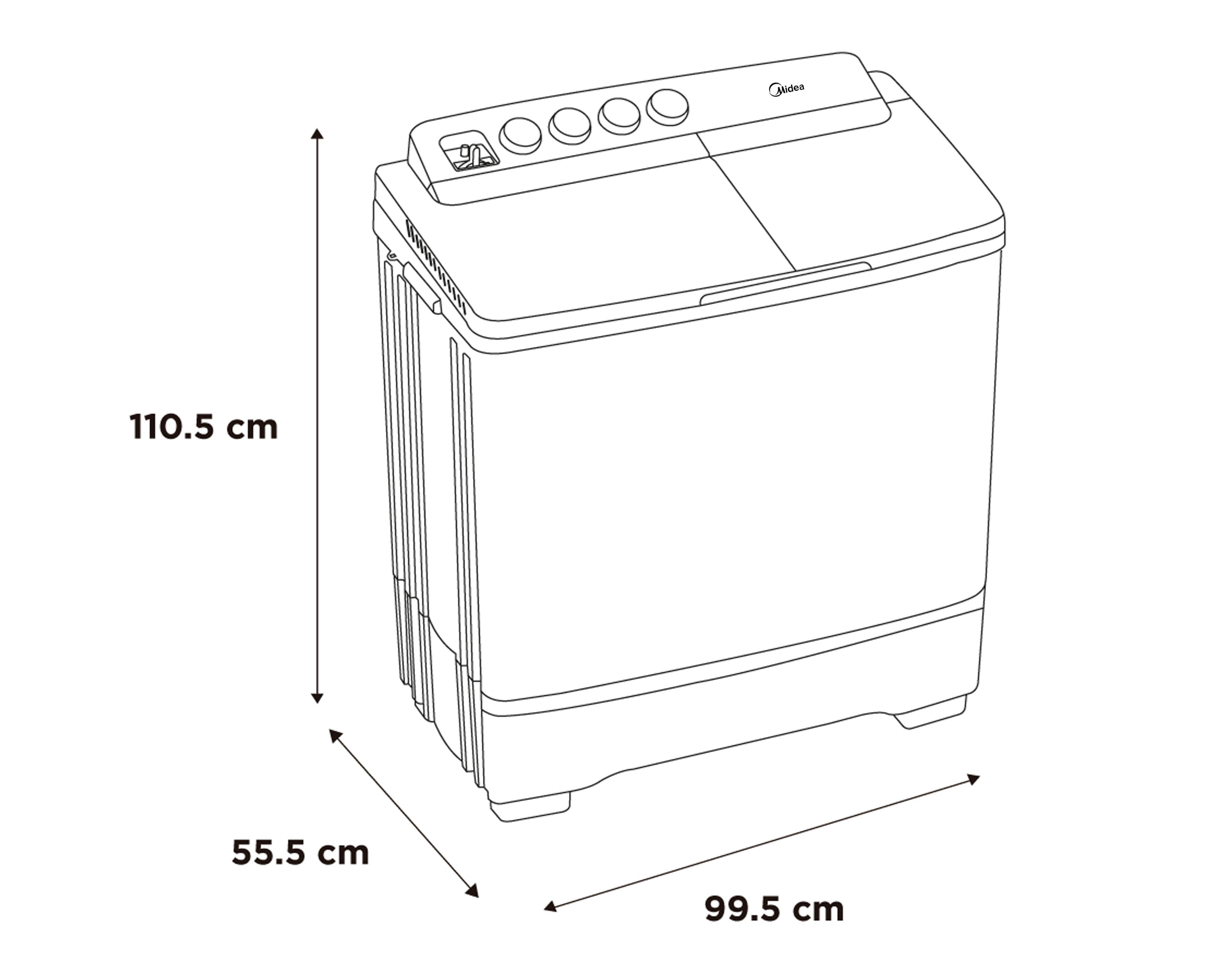 Foto 5 | Lavadora Midea Semiautomática MT100W220/W-MX 22 kg Blanca