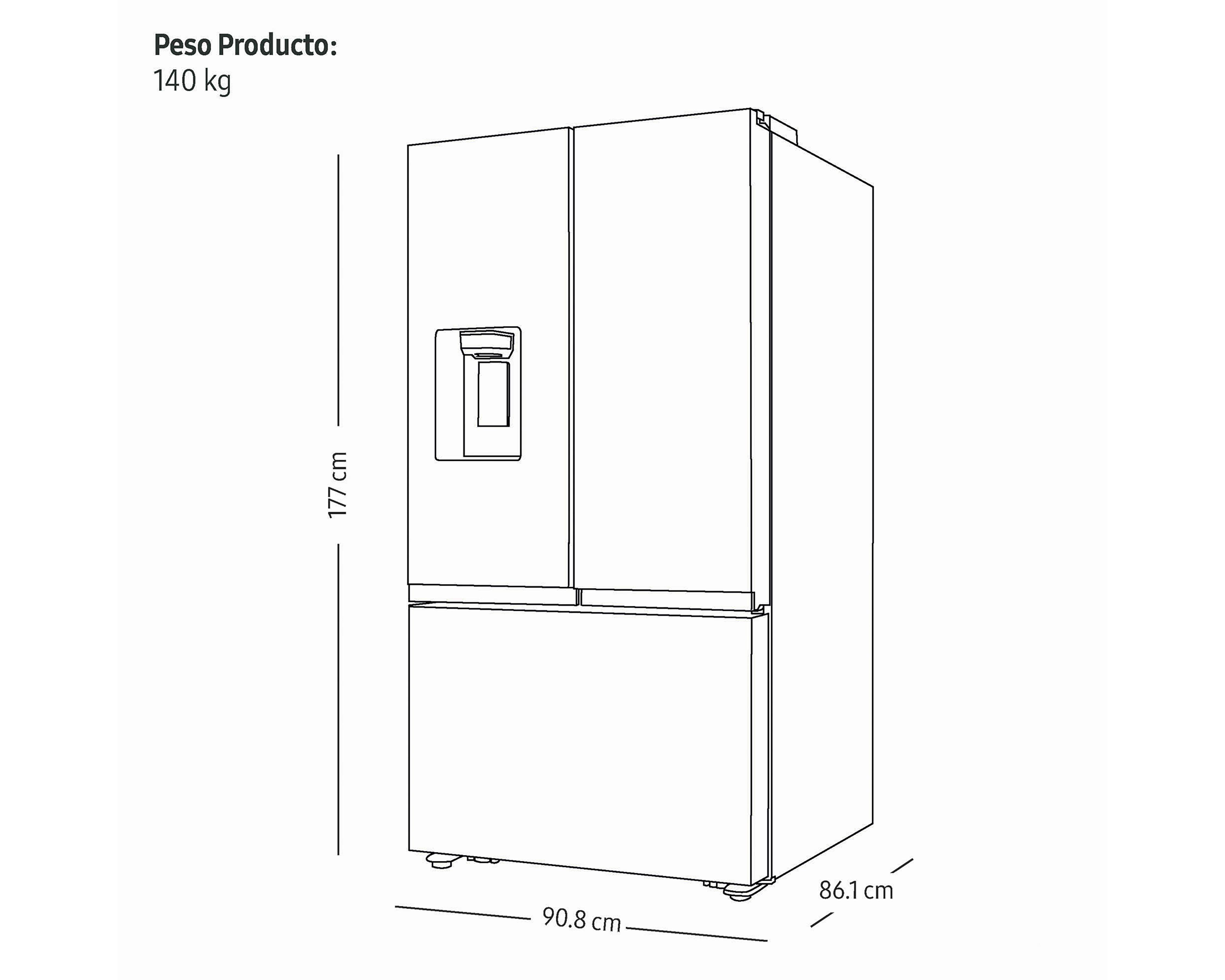 Foto 5 pulgar | Refrigerador Samsung RF32CG5411SREM French Door 31 Pies Inox