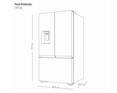 Foto 4 | Refrigerador Samsung RF32CG5411SREM French Door 31 Pies Inox