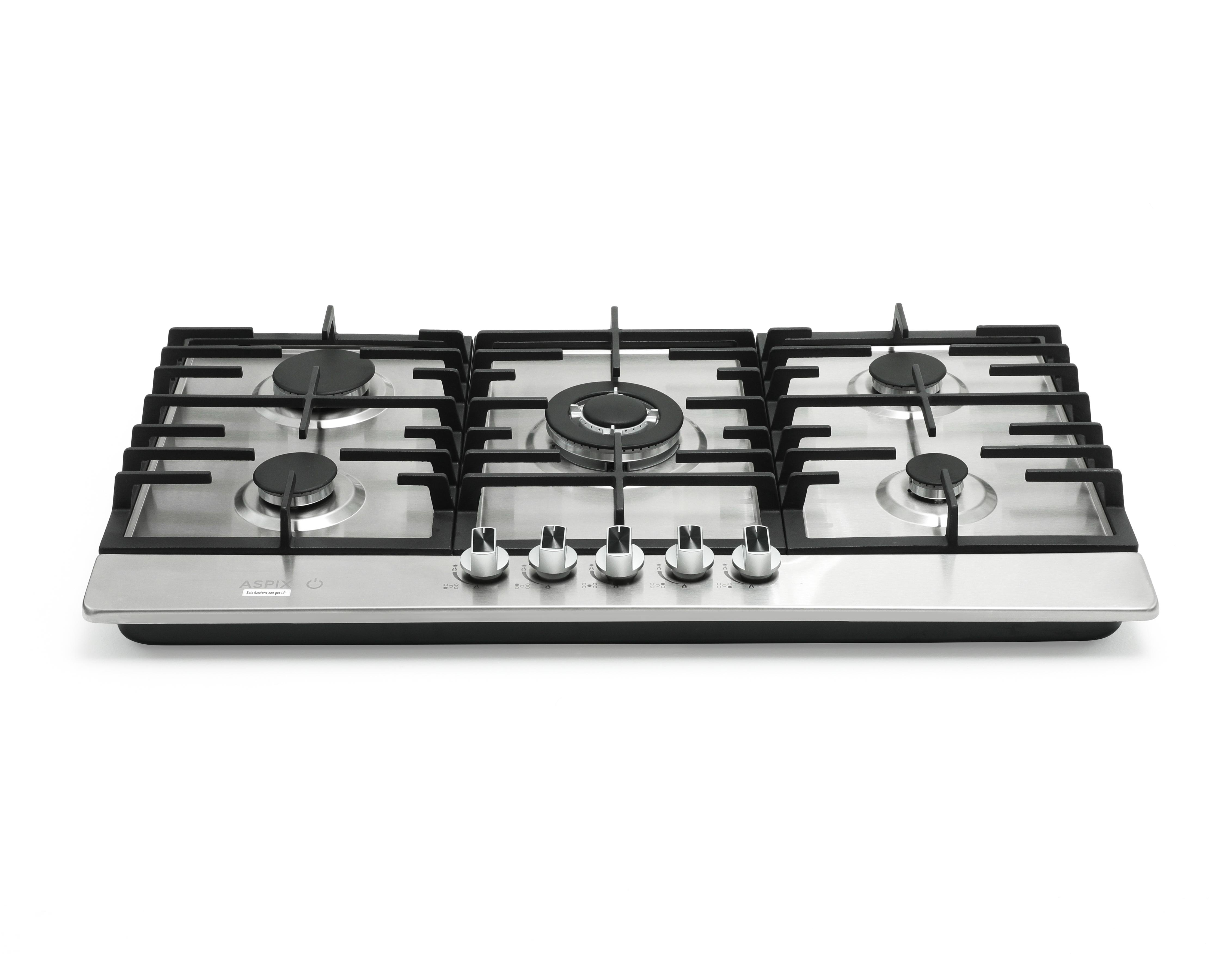 Foto 3 pulgar | Parrilla Empotrable Aspix 90 cm de Gas P5QANG Plateado