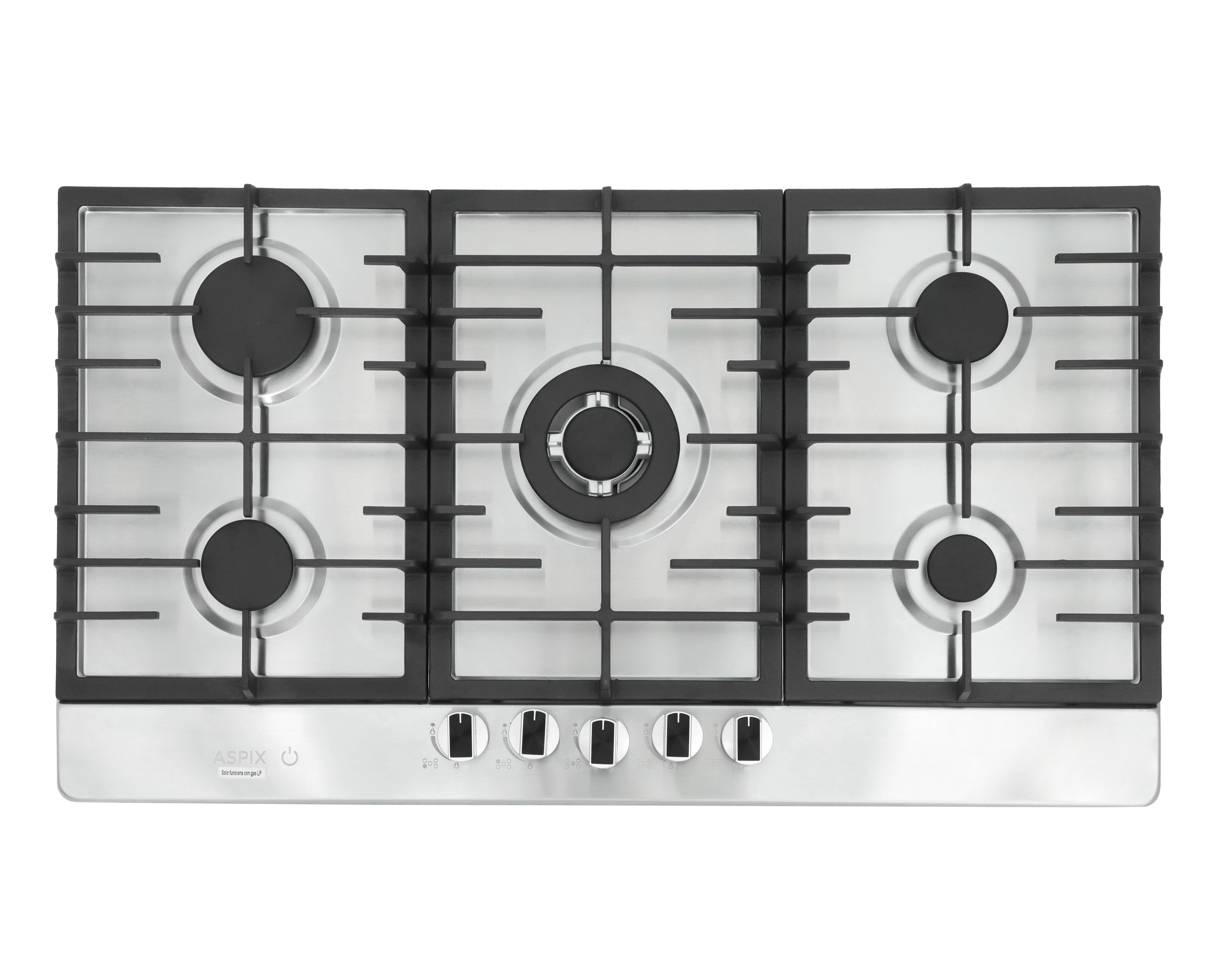 Foto 4 pulgar | Parrilla Empotrable Aspix 90 cm de Gas P5QANG Plateado