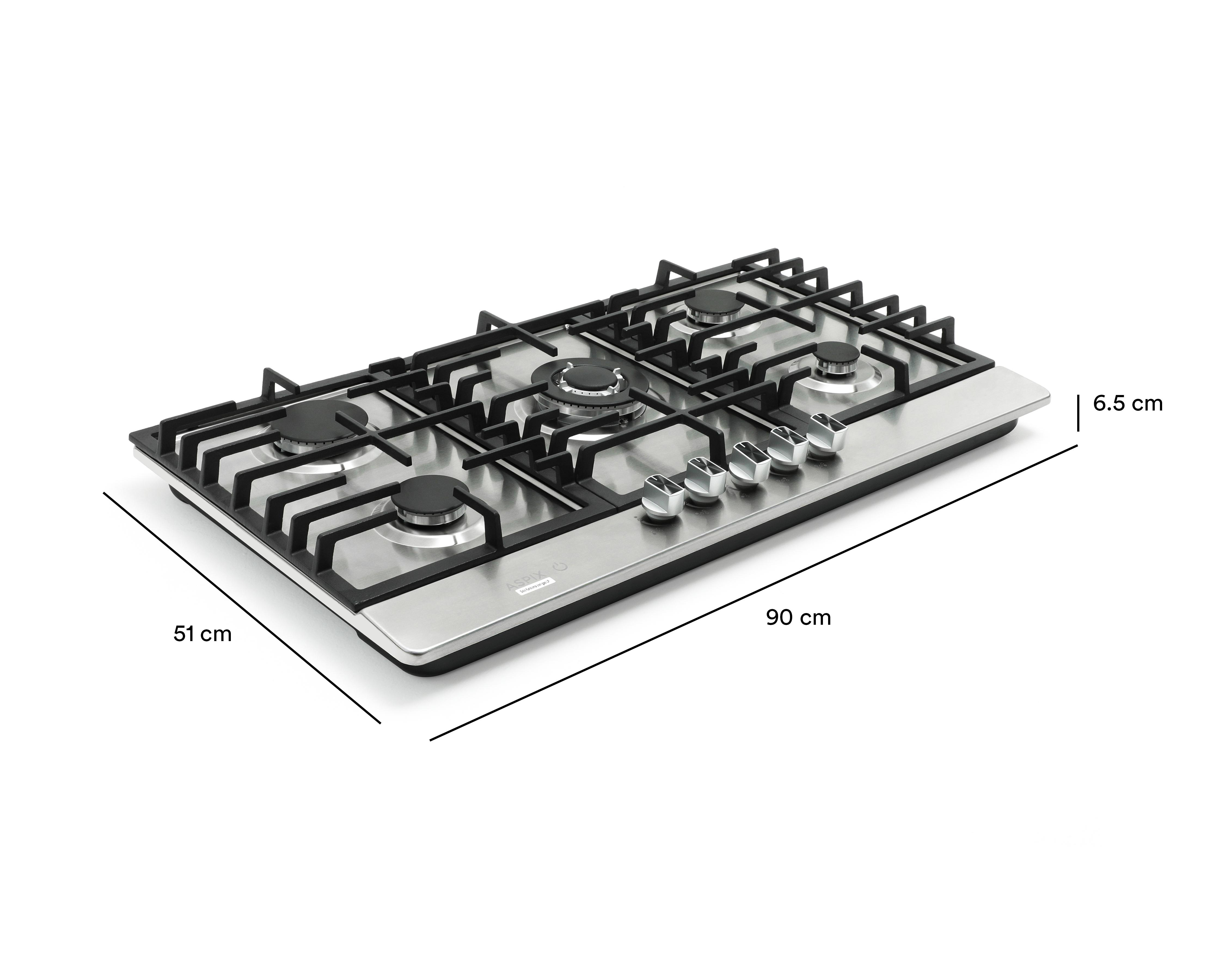 Foto 6 pulgar | Parrilla Empotrable Aspix 90 cm de Gas P5QANG Plateado