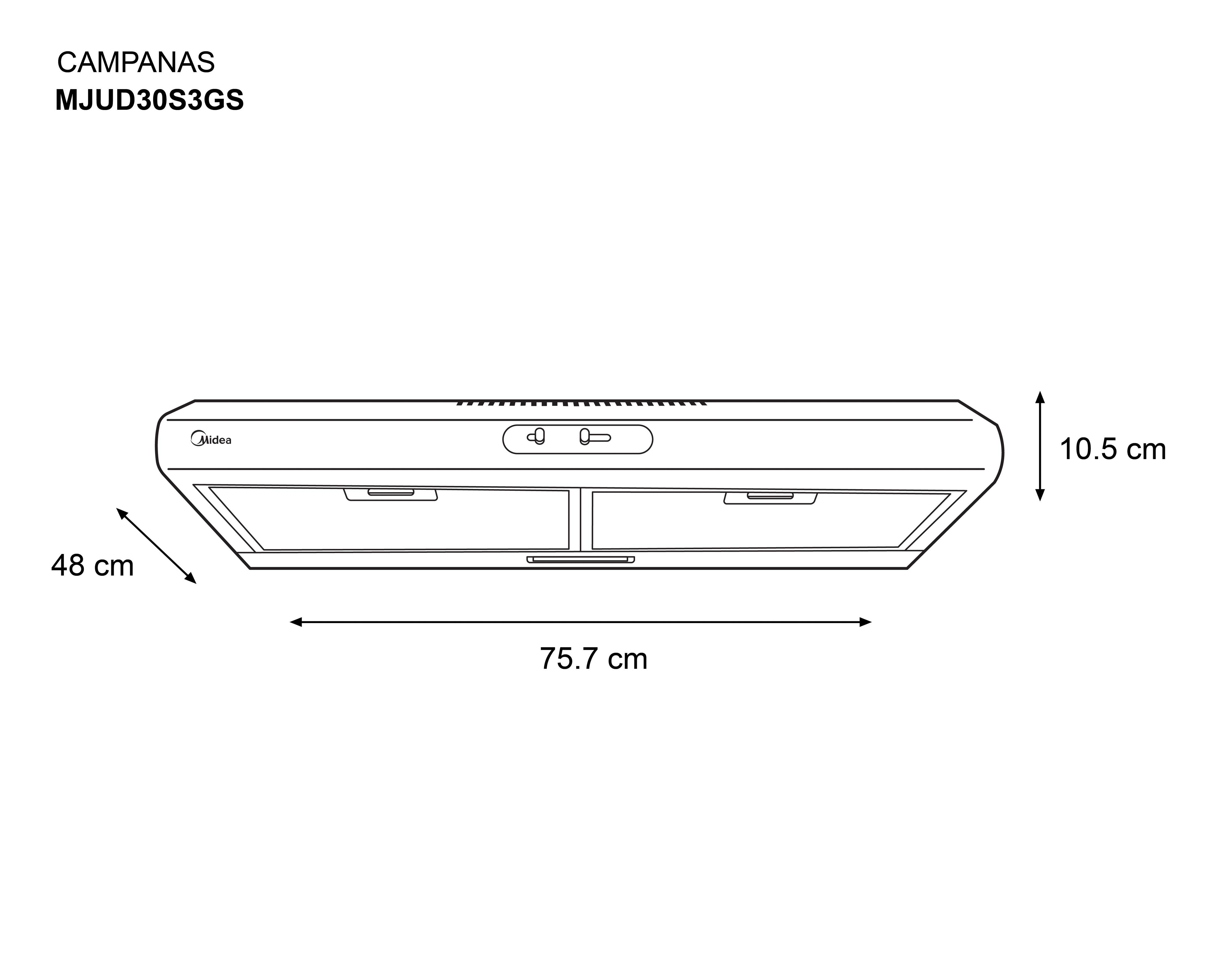 Foto 7 pulgar | Campana de Pared Midea 76 cm Acero Inoxidable