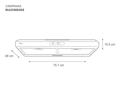 Foto 6 | Campana de Pared Midea 76 cm Acero Inoxidable