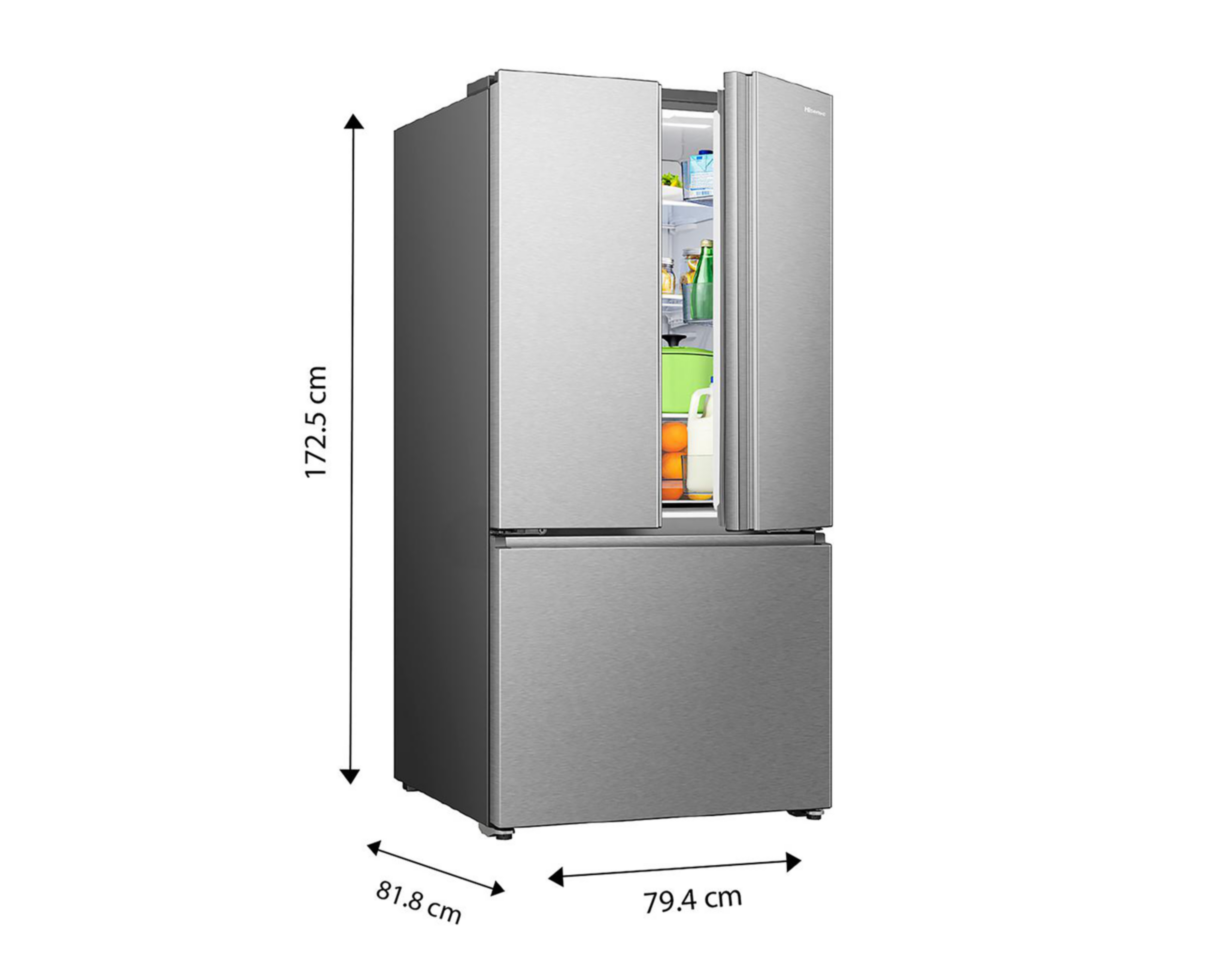 Foto 9 pulgar | Refrigerador Hisense French Door 22 Pies Plateado RF22N6FCX