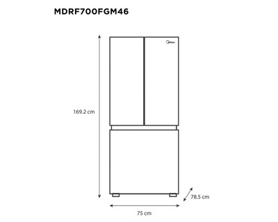 Foto 5 | Refrigerador Midea MDRF700FGM46 French Door 19 Pies Plateado