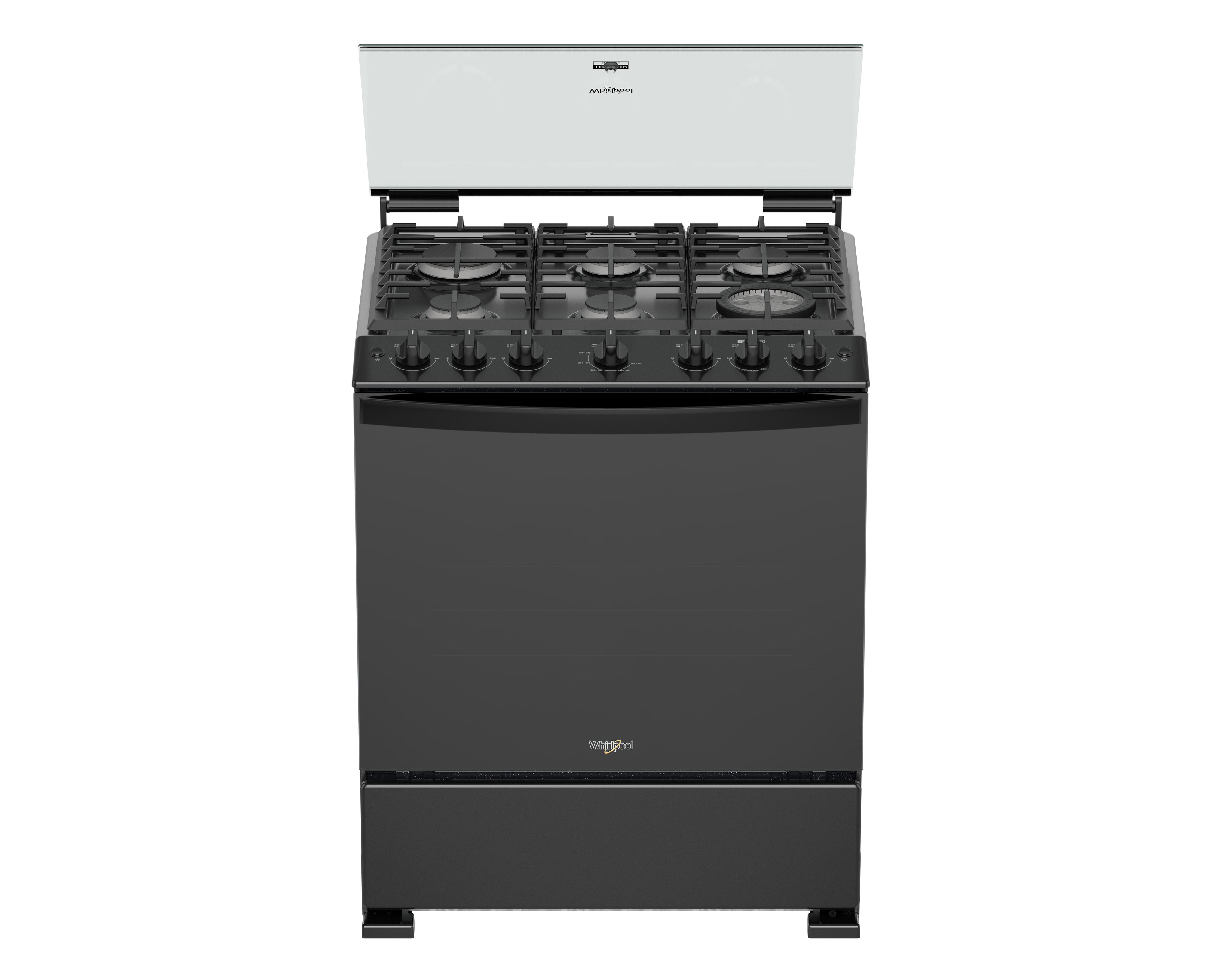 Foto 3 pulgar | Estufa Whirlpool de Piso 30 Pulgadas con 6 Quemadores de Gas LP WFR7000B Negro
