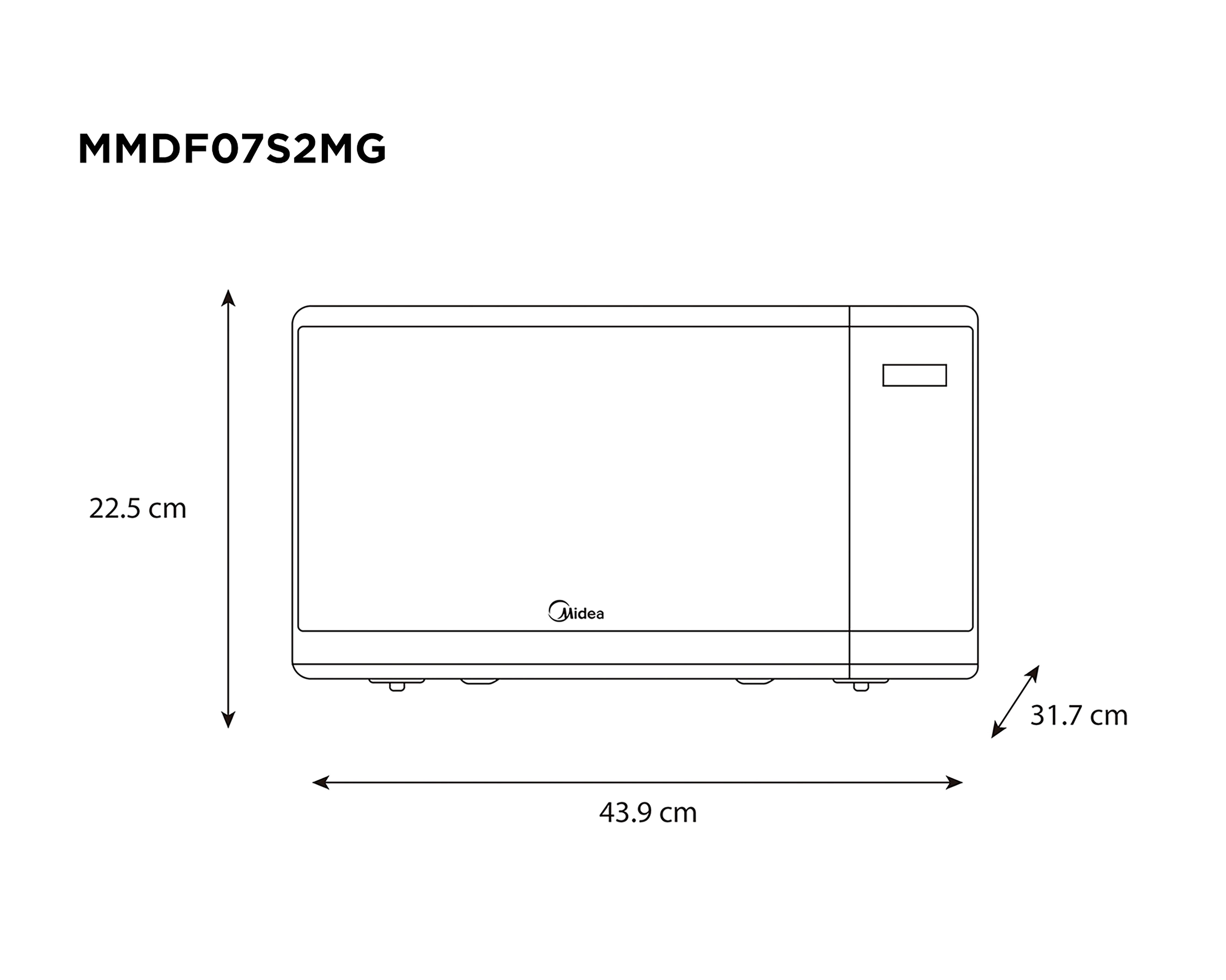 Foto 7 | Horno de Microondas Midea 0.7 Pies MMDF07S2MG Plateado