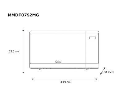 Foto 7 | Horno de Microondas Midea 0.7 Pies MMDF07S2MG Plateado