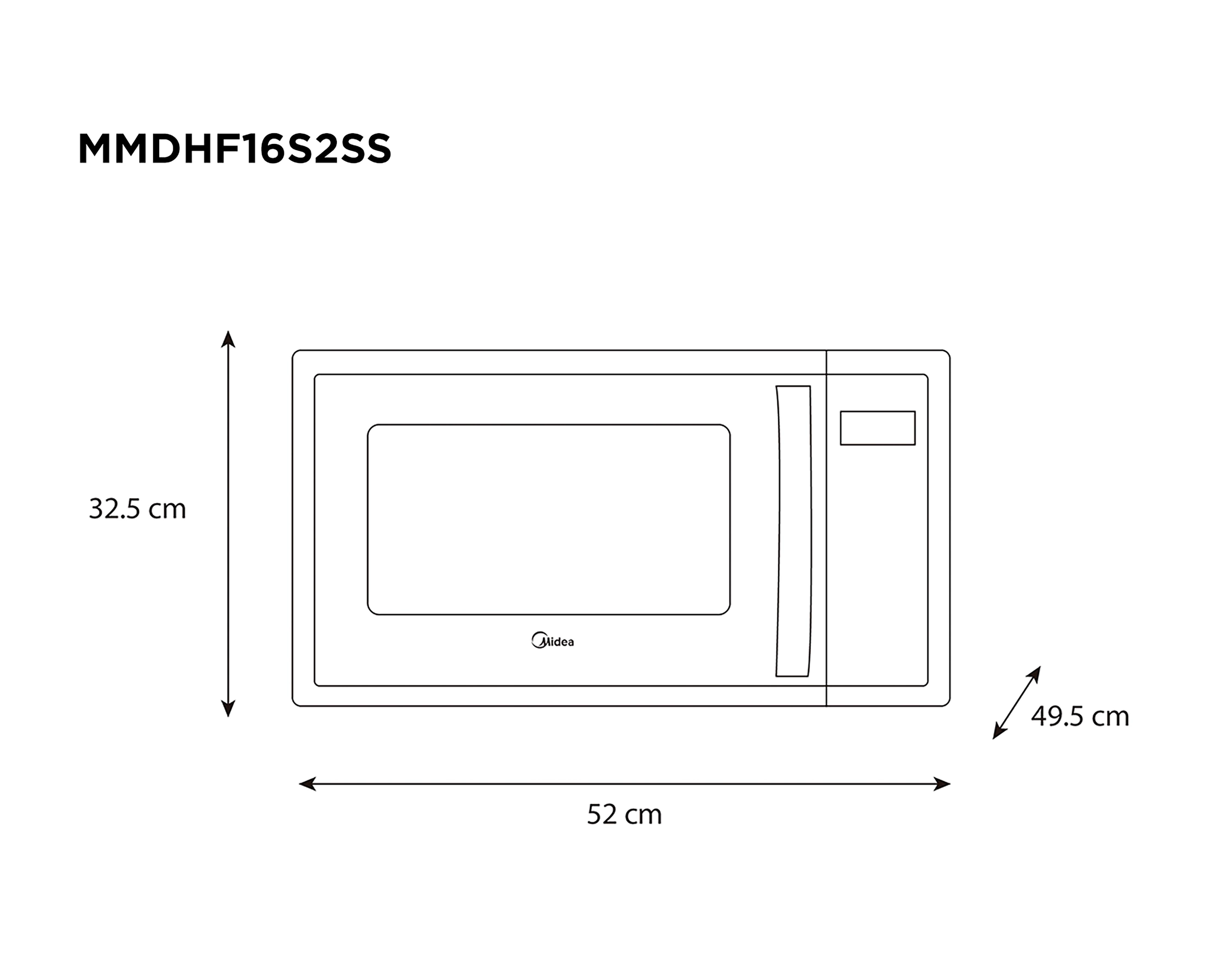 Foto 7 pulgar | Horno de Microondas Midea 1.6 Pies MMDHF16S2SS Acero