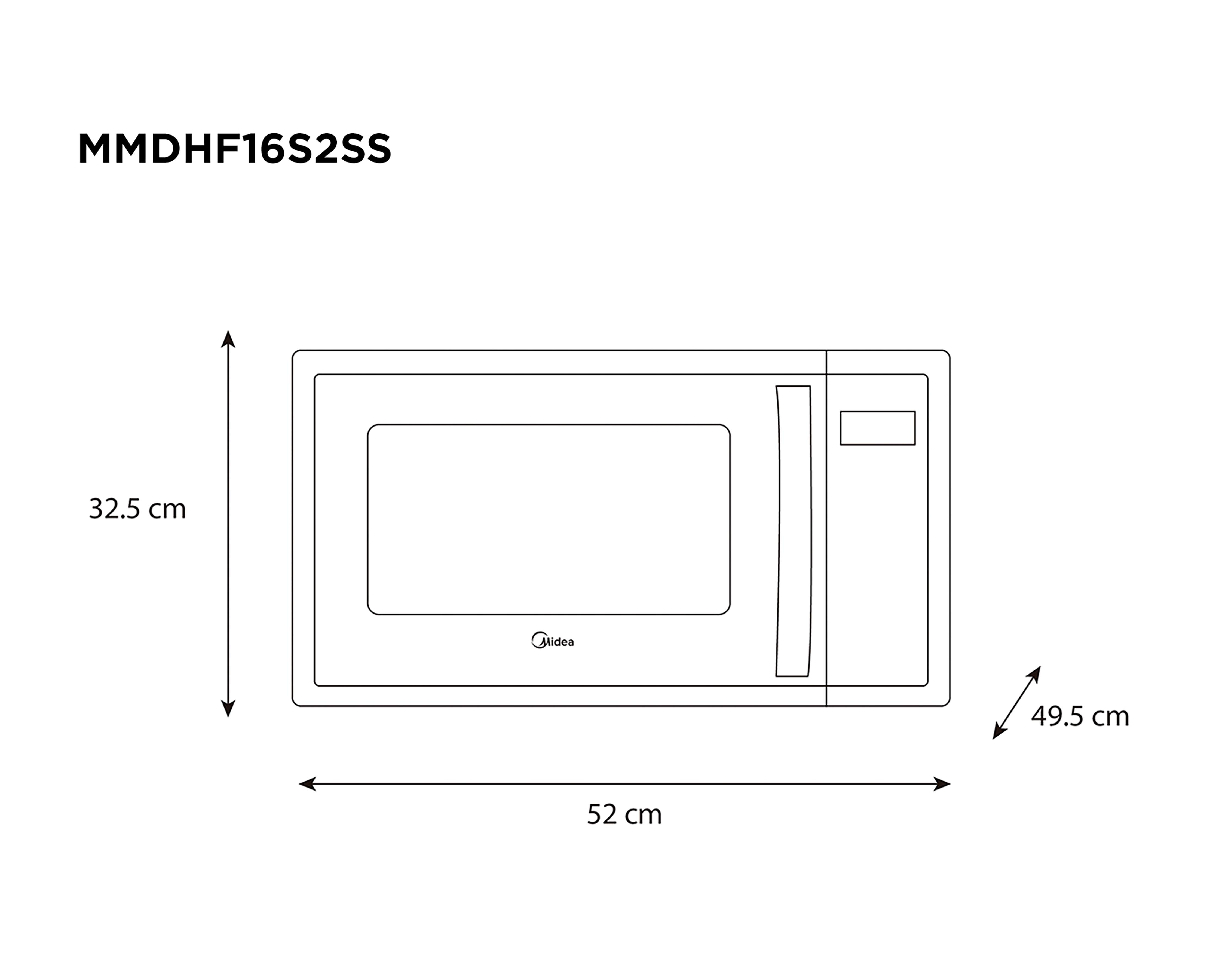 Foto 8 pulgar | Horno de Microondas Midea 1.6 Pies MMDHF16S2SS Acero