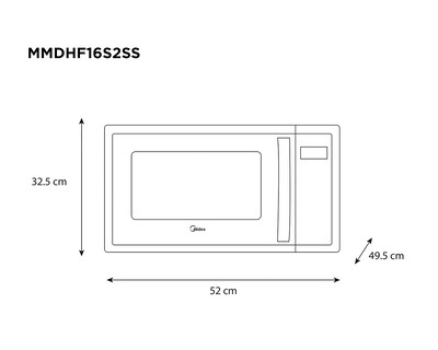 Foto 7 | Horno de Microondas Midea 1.6 Pies MMDHF16S2SS Acero