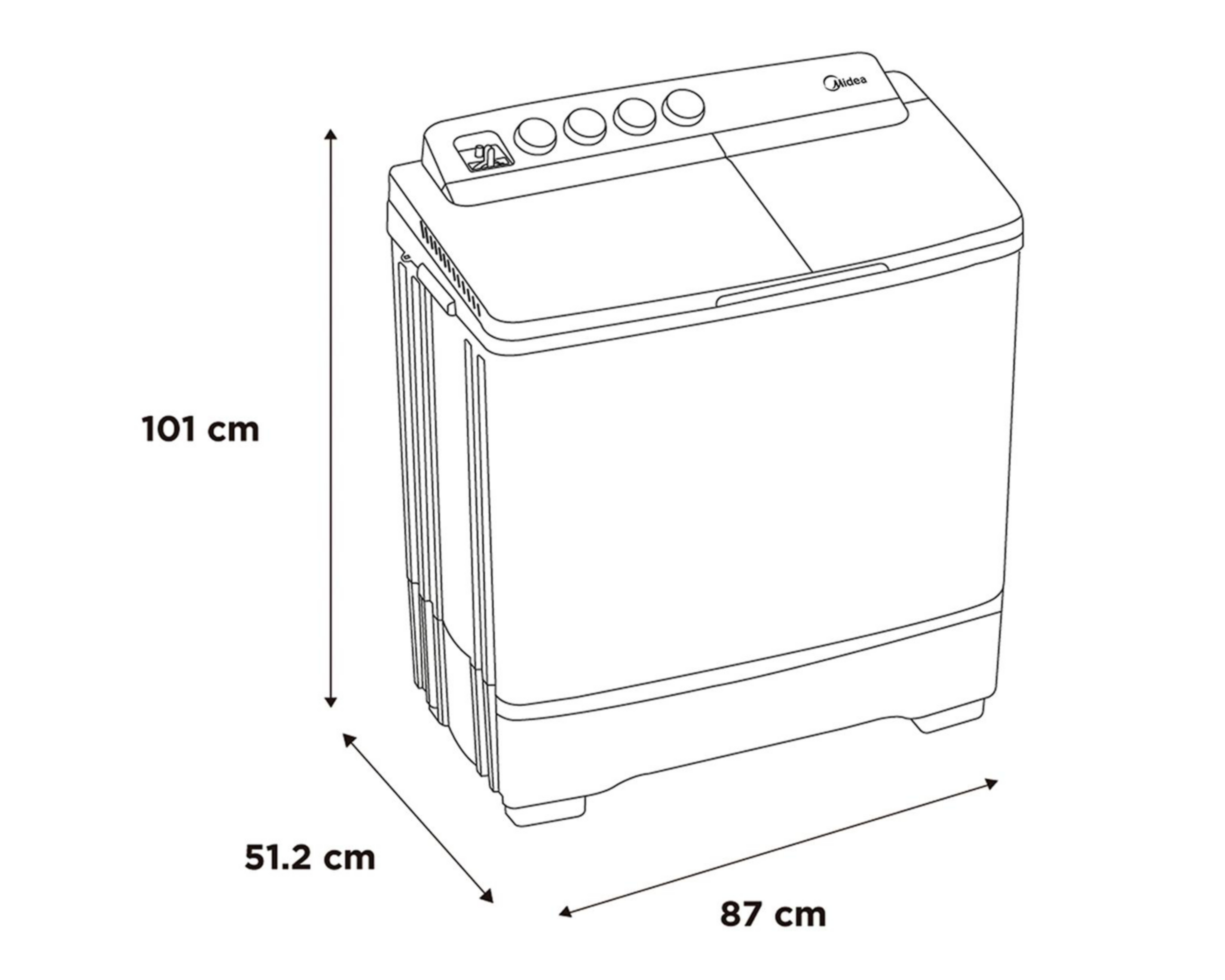Foto 9 pulgar | Lavadora Midea Semiautomática MT100W150/W-MX 15 kg Blanca