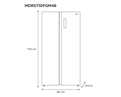 Foto 5 | Refrigerador Midea Side by Side 20 Pies Plateado MDRS710FGM46