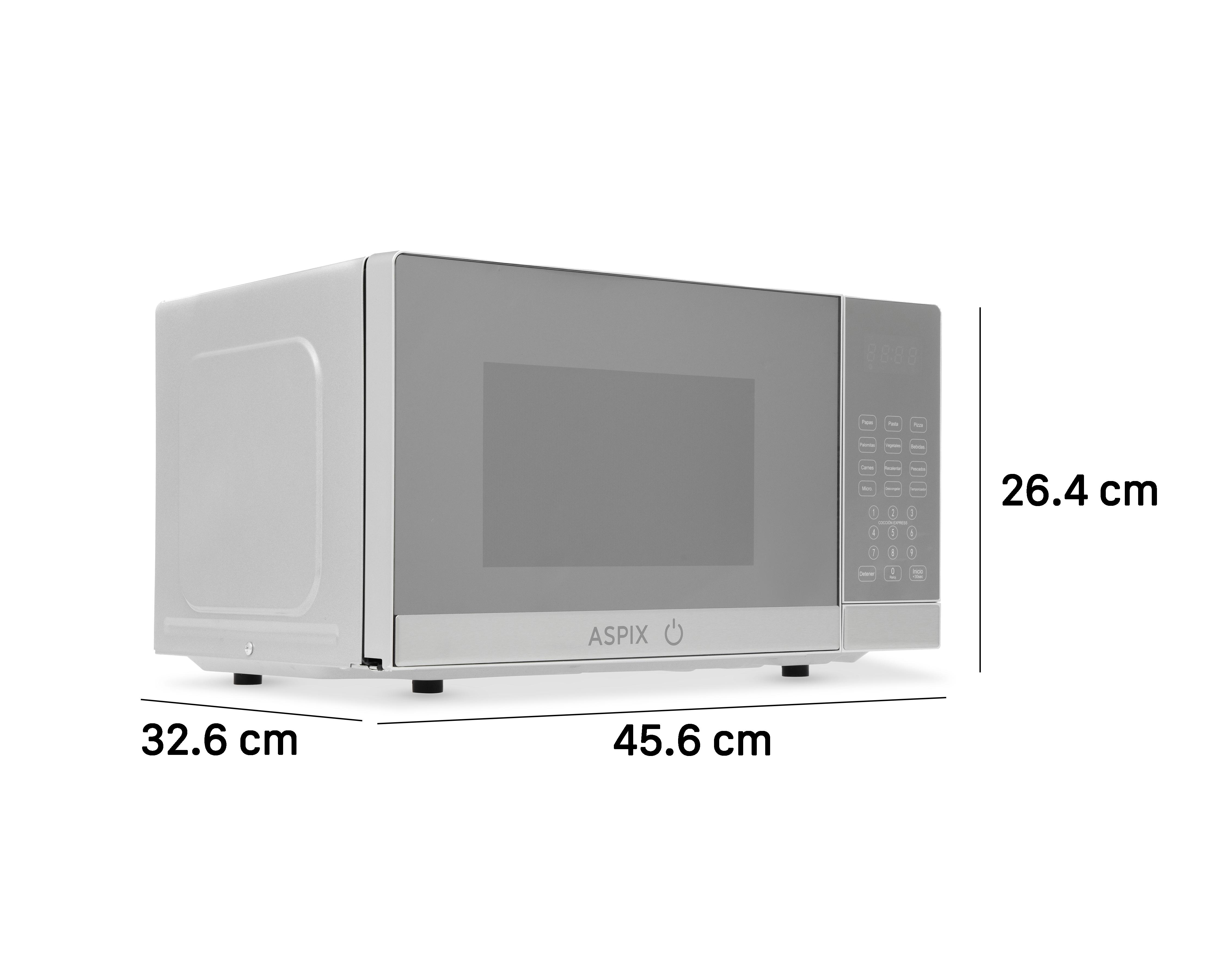 Foto 8 pulgar | Horno de Microondas Aspix 0.7 Pies AX24MWO07SS Plateado