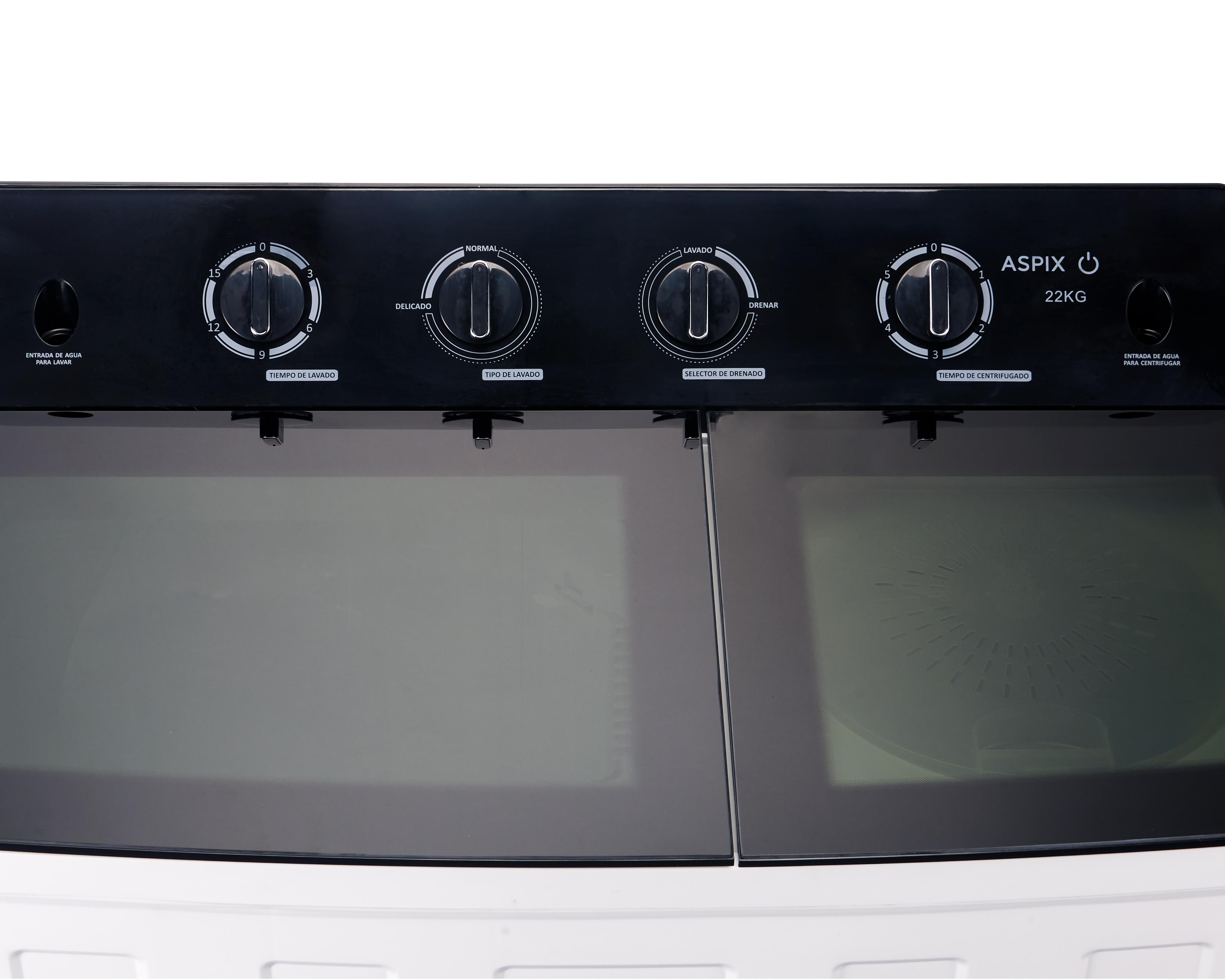 Foto 5 pulgar | Lavadora Aspix Doble Tina  AX24TTW22KNE 22 Kg Blanca