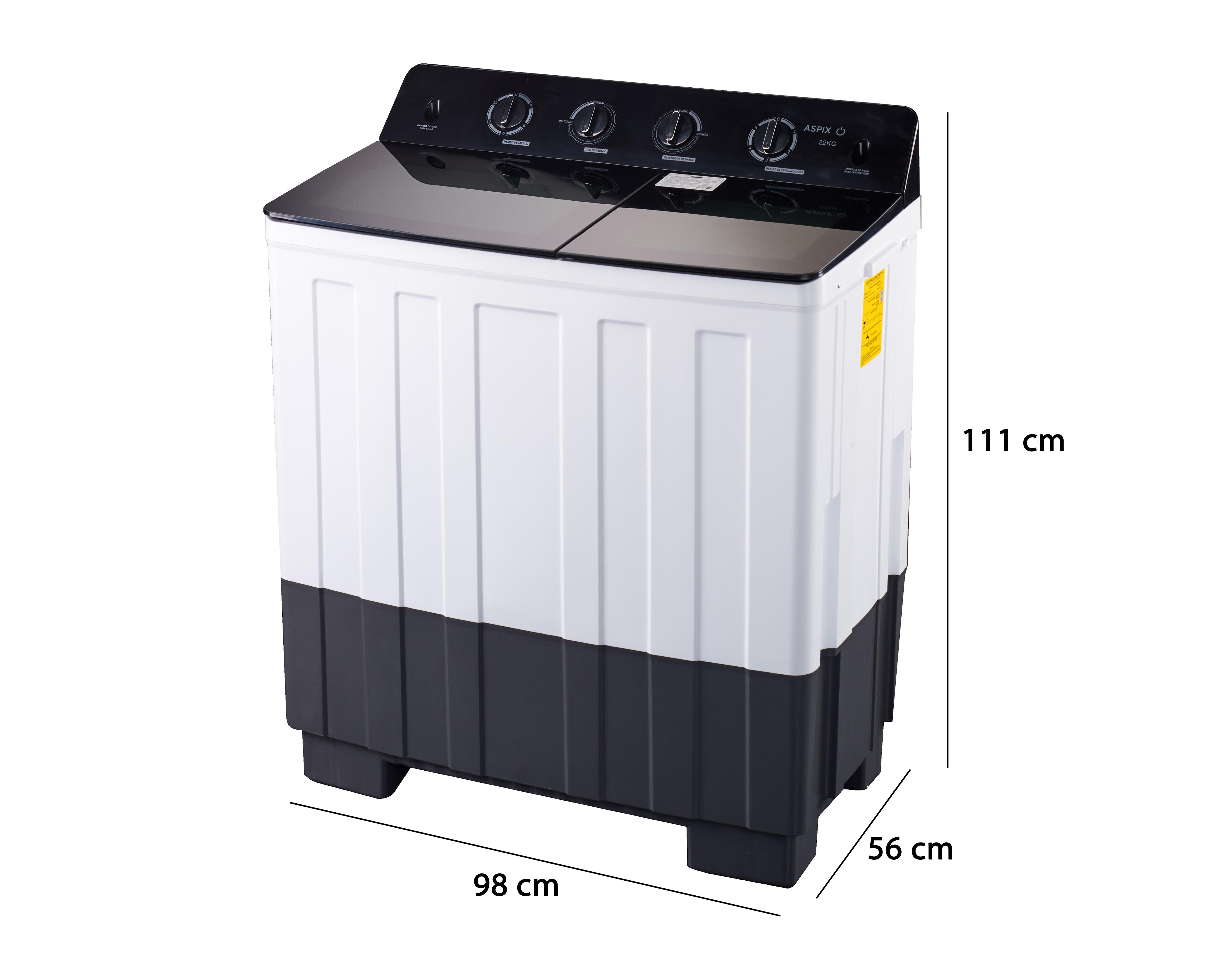 Foto 6 pulgar | Lavadora Aspix Doble Tina  AX24TTW22KNE 22 Kg Blanca