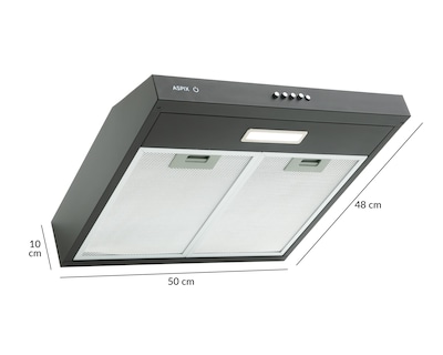Foto 6 | Campana de Pared Aspix 50 cm Negra