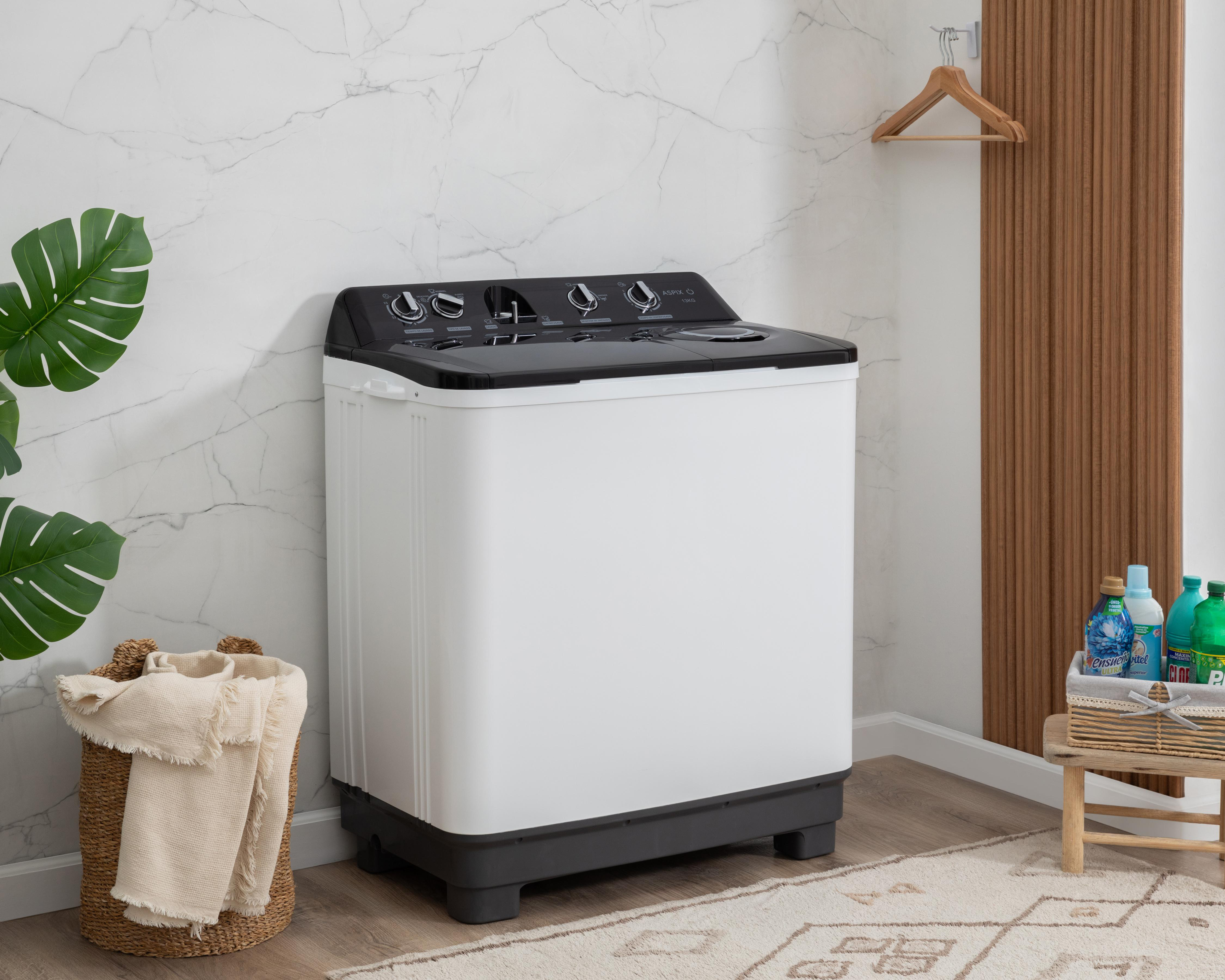 Foto 7 pulgar | Lavadora Aspix Semiautomática AX24TTW13KNPL 13 kg Negra