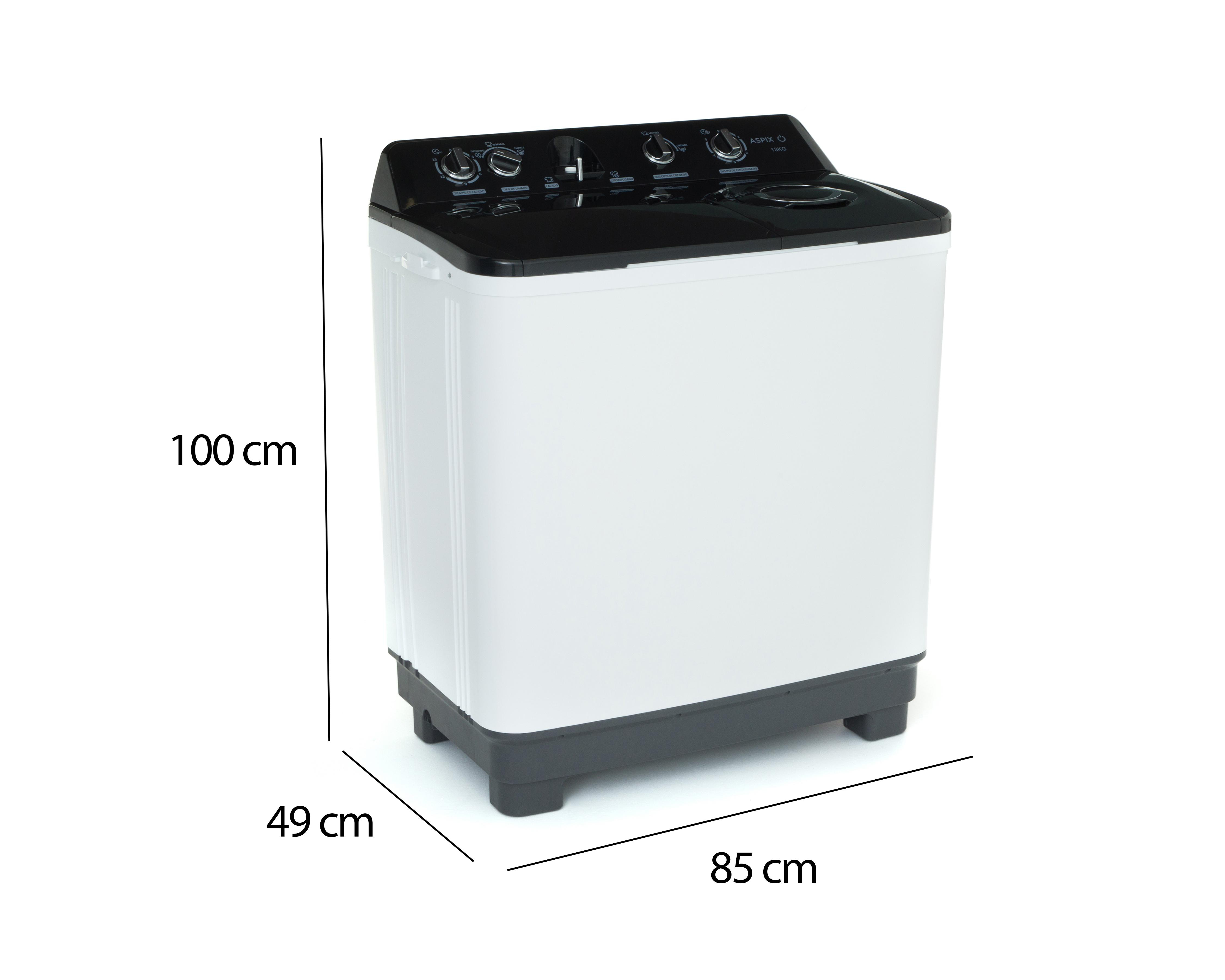 Foto 8 pulgar | Lavadora Aspix Semiautomática AX24TTW13KNPL 13 kg Negra