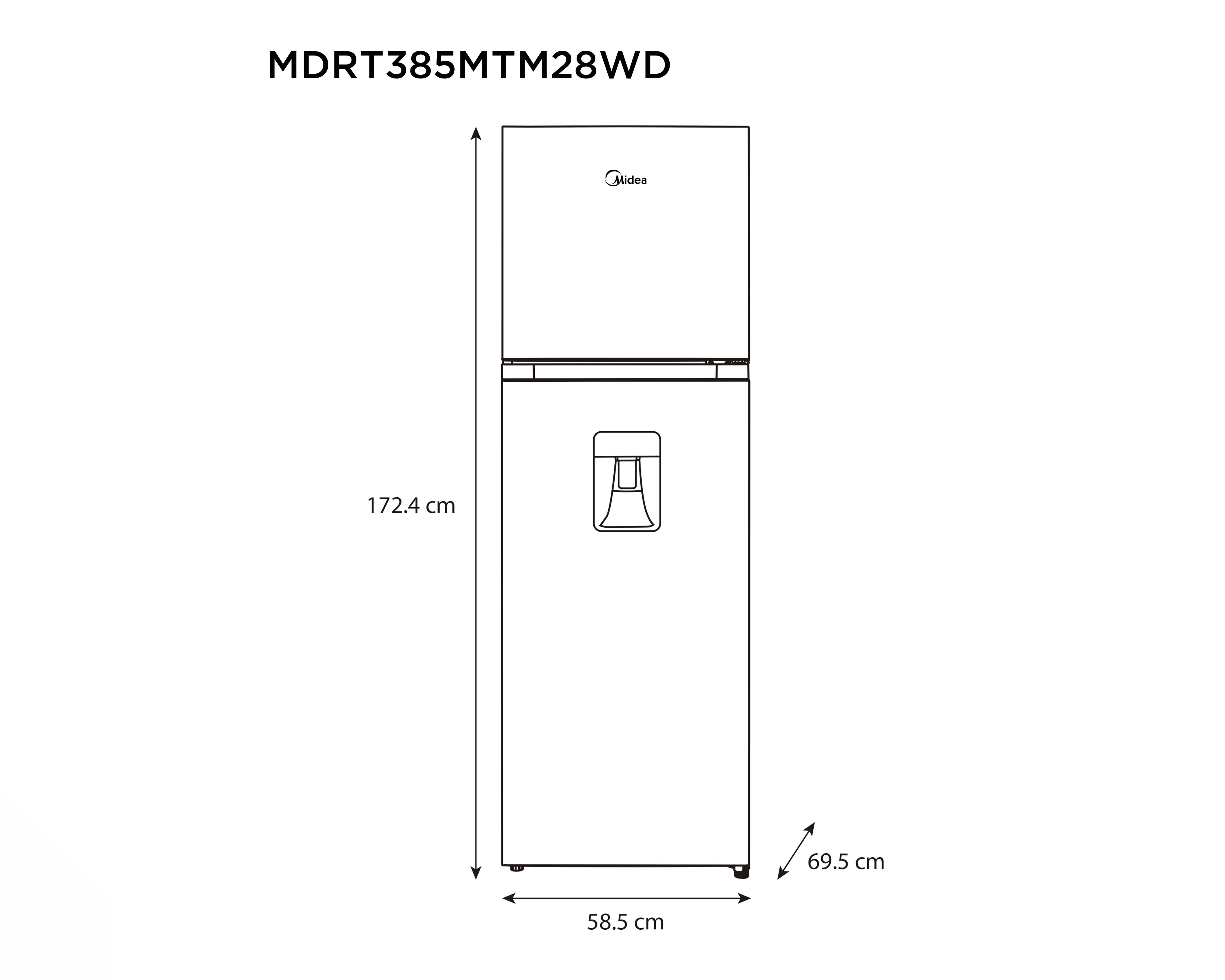 Foto 6 pulgar | Refrigerador Midea Top Mount 10 Pies Negro MDRT385MTM28WD