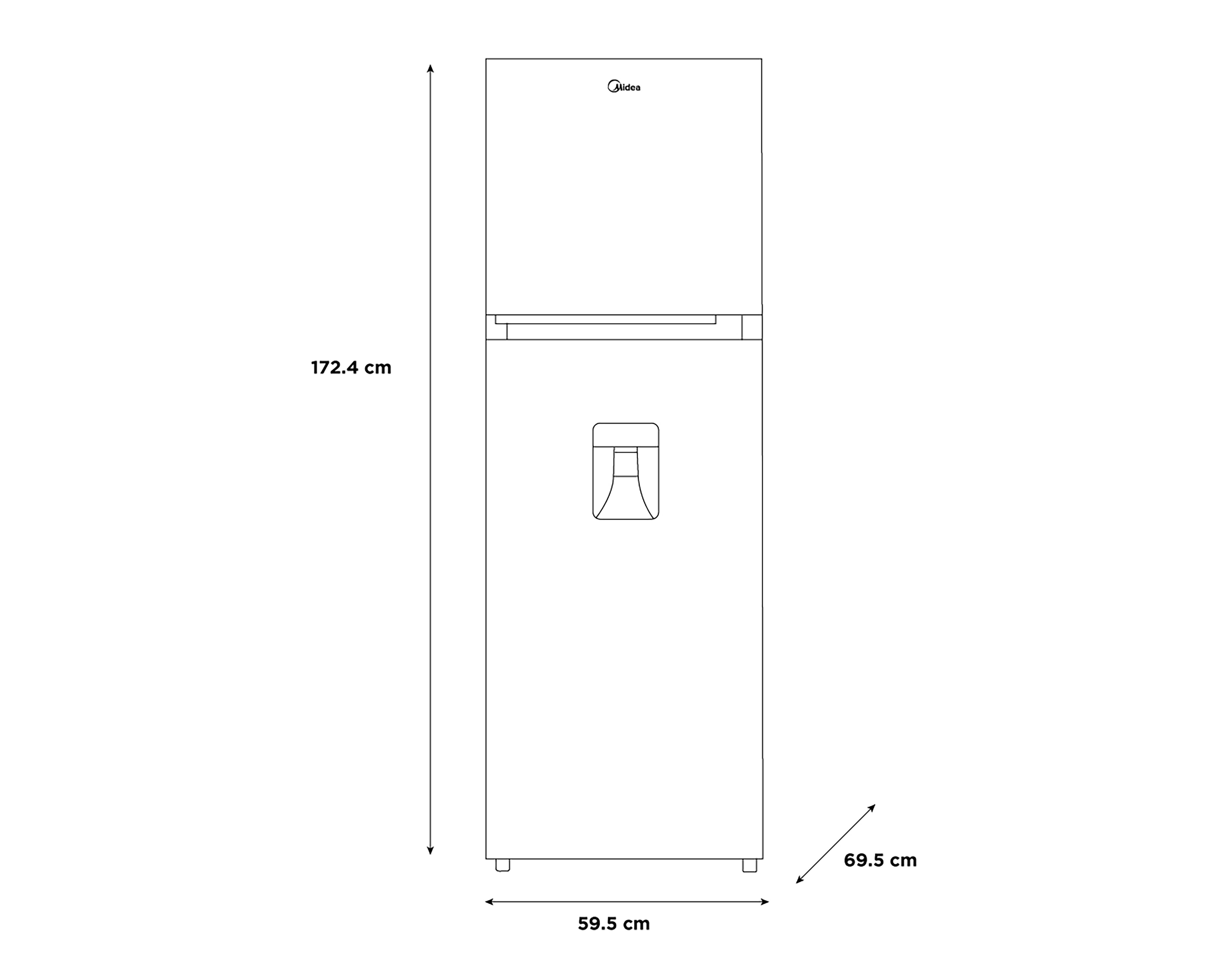 Foto 6 pulgar | Refrigerador Midea Top Mount 13 Pies Plateado MDRT489MTM46W
