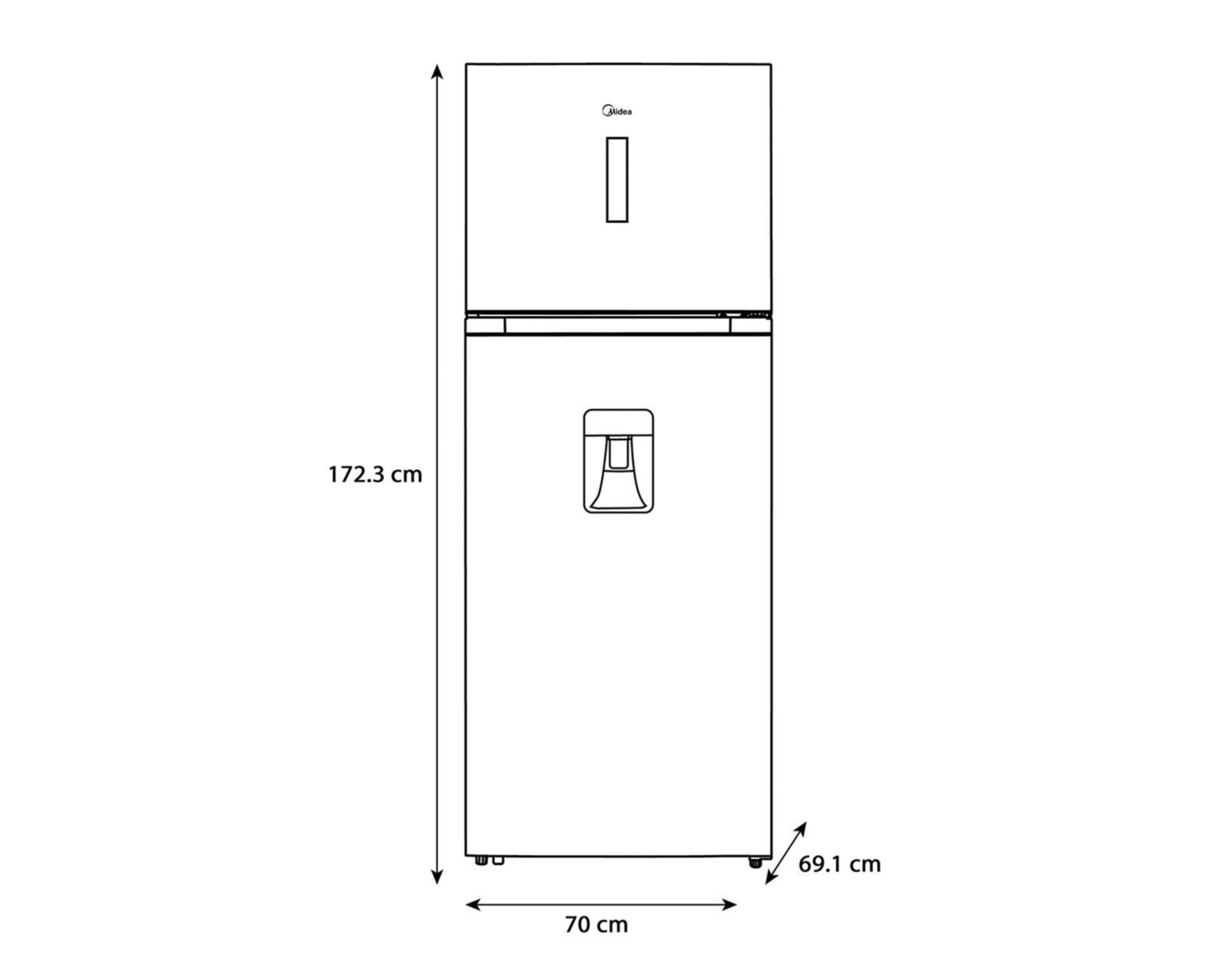 Foto 6 pulgar | Refrigerador Midea Top Mount 15 Pies Negro MDRT580MTM28WD