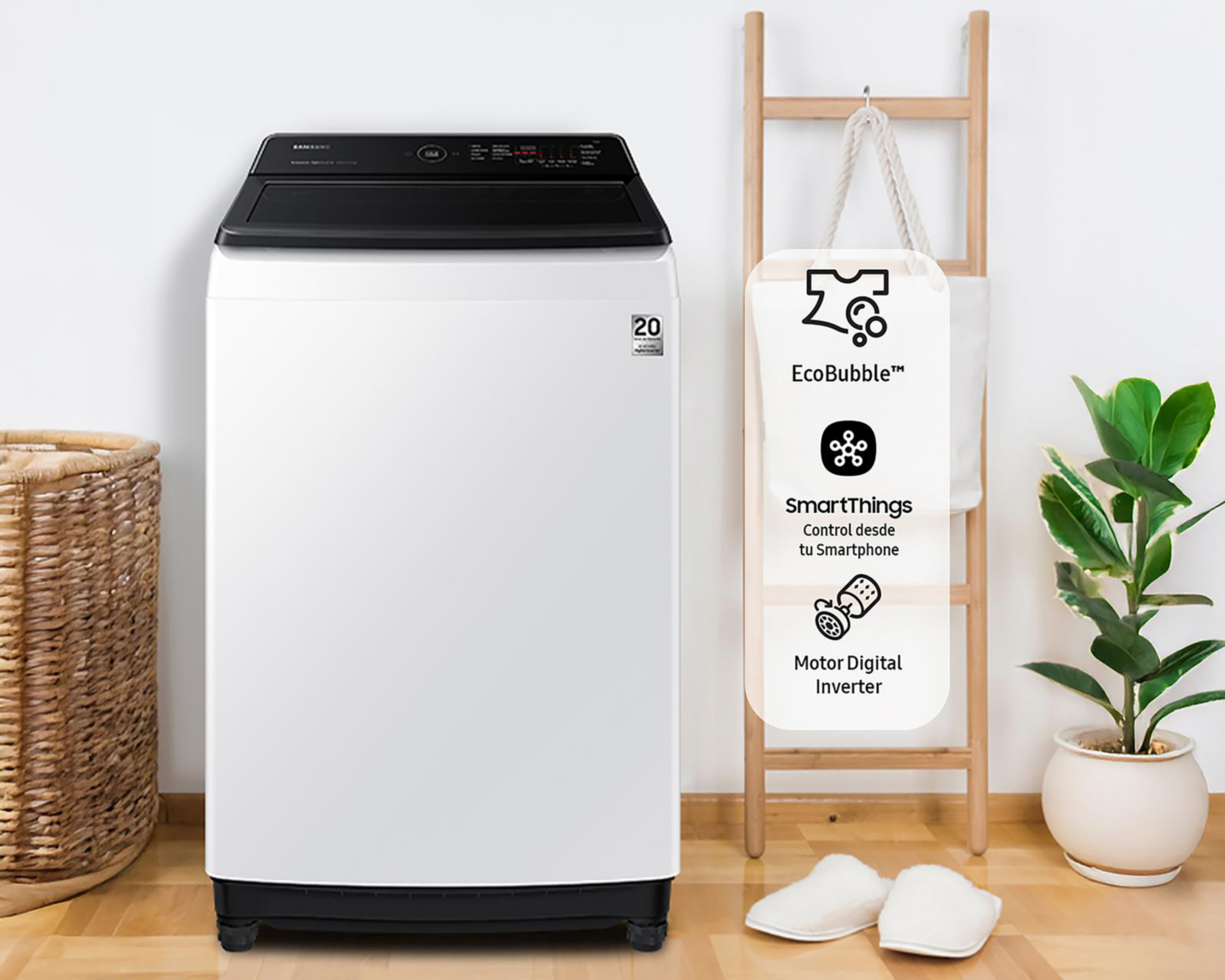 Foto 9 | Lavadora Samsung Automática WA19CG6442BWAX 19 kg Blanca