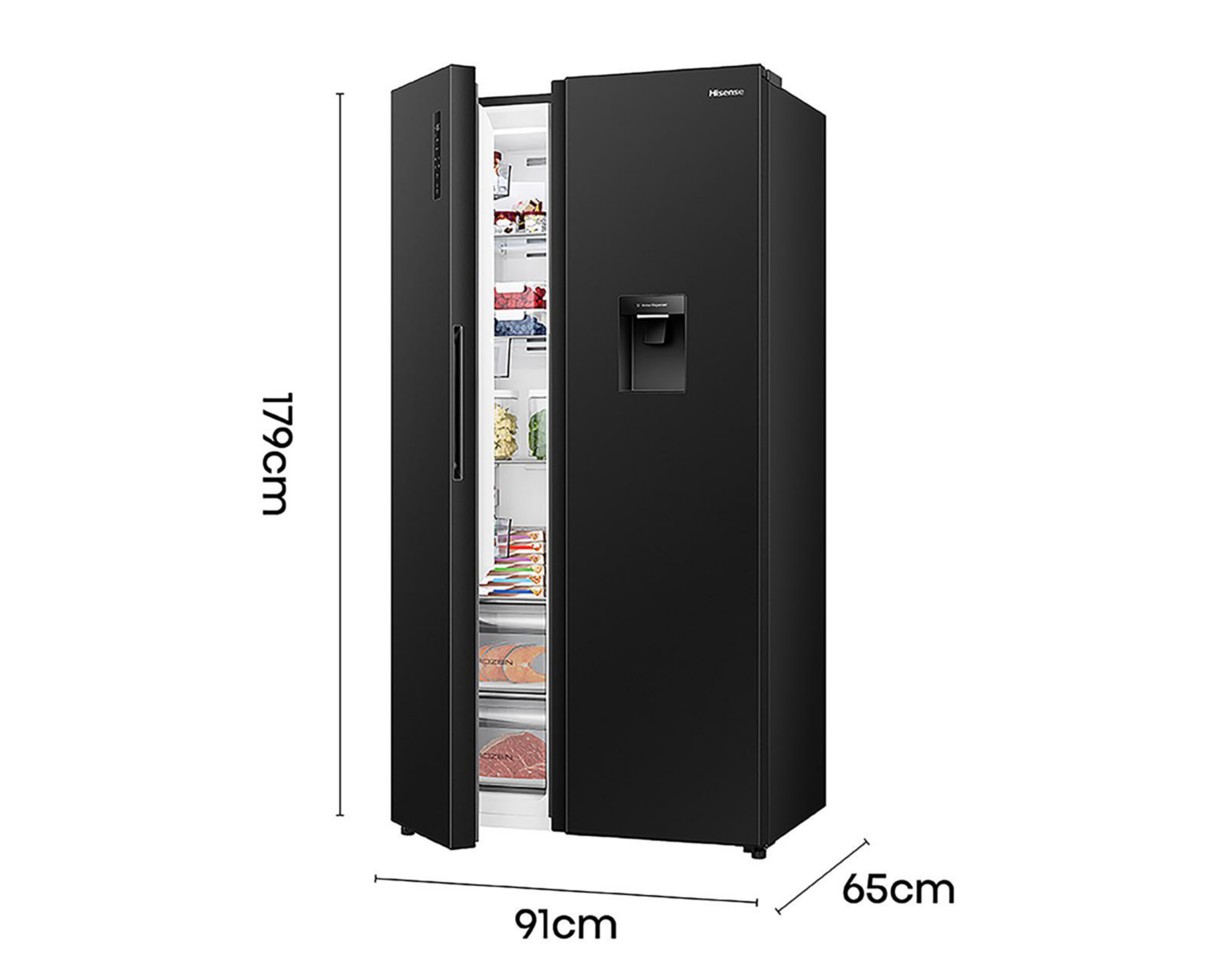 Foto 7 pulgar | Refrigerador Hisense Side by Side 20 Pies Negro RS20N6WBX