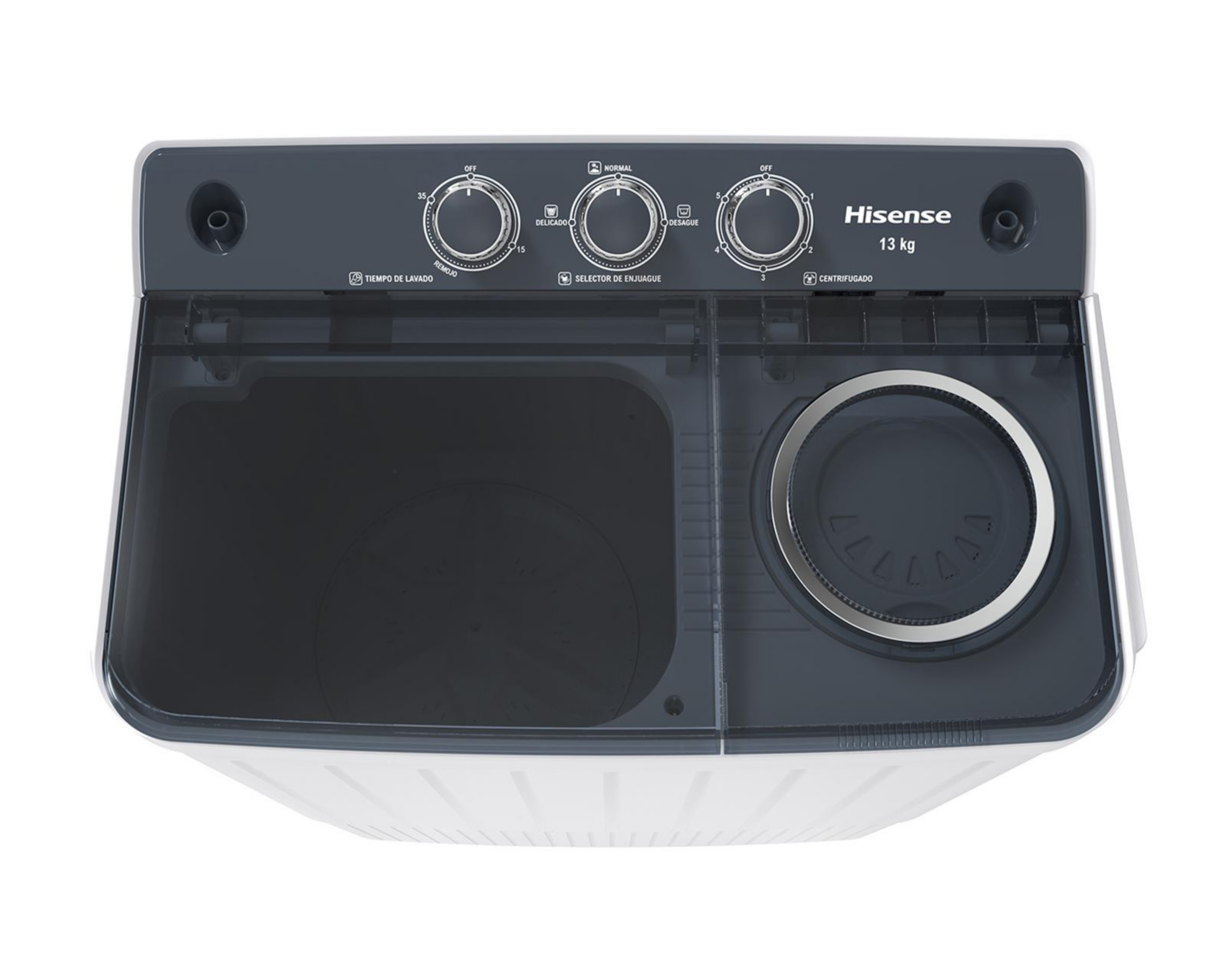 Foto 4 pulgar | Lavadora Hisense Semiautomática WSA1304P 13 kg Blanca