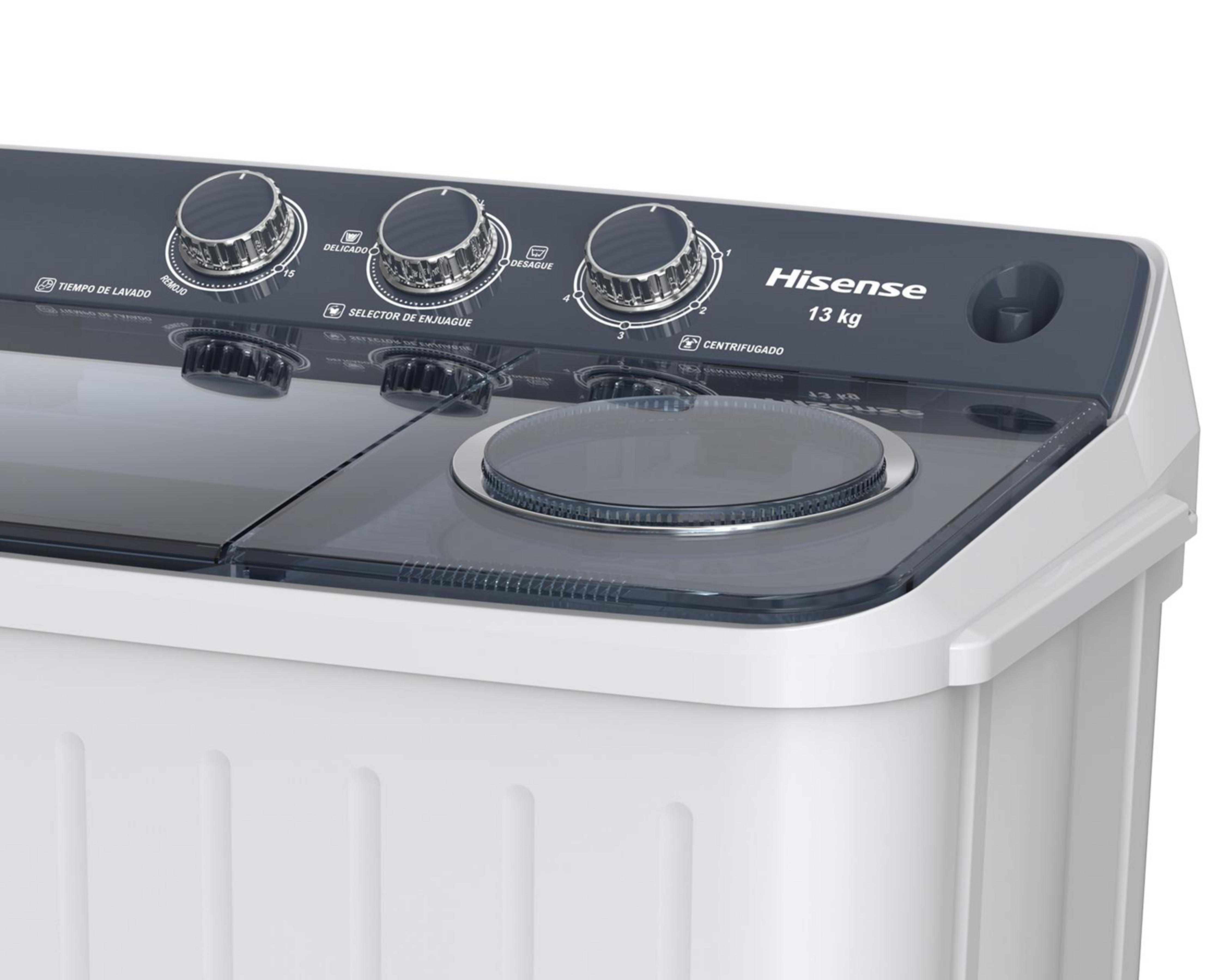 Foto 5 pulgar | Lavadora Hisense Semiautomática WSA1304P 13 kg Blanca