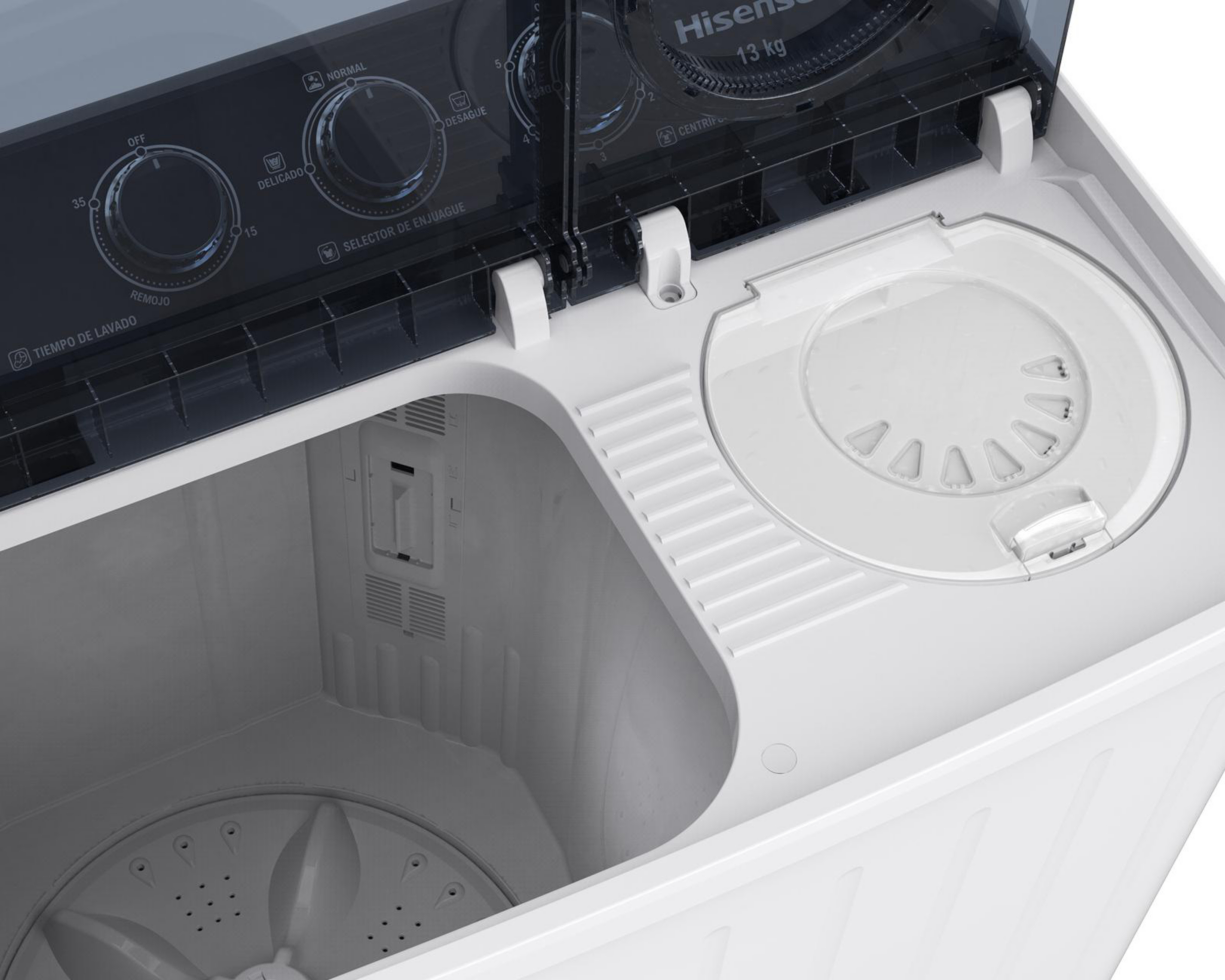 Foto 5 | Lavadora Hisense Semiautomática WSA1304P 13 kg Blanca