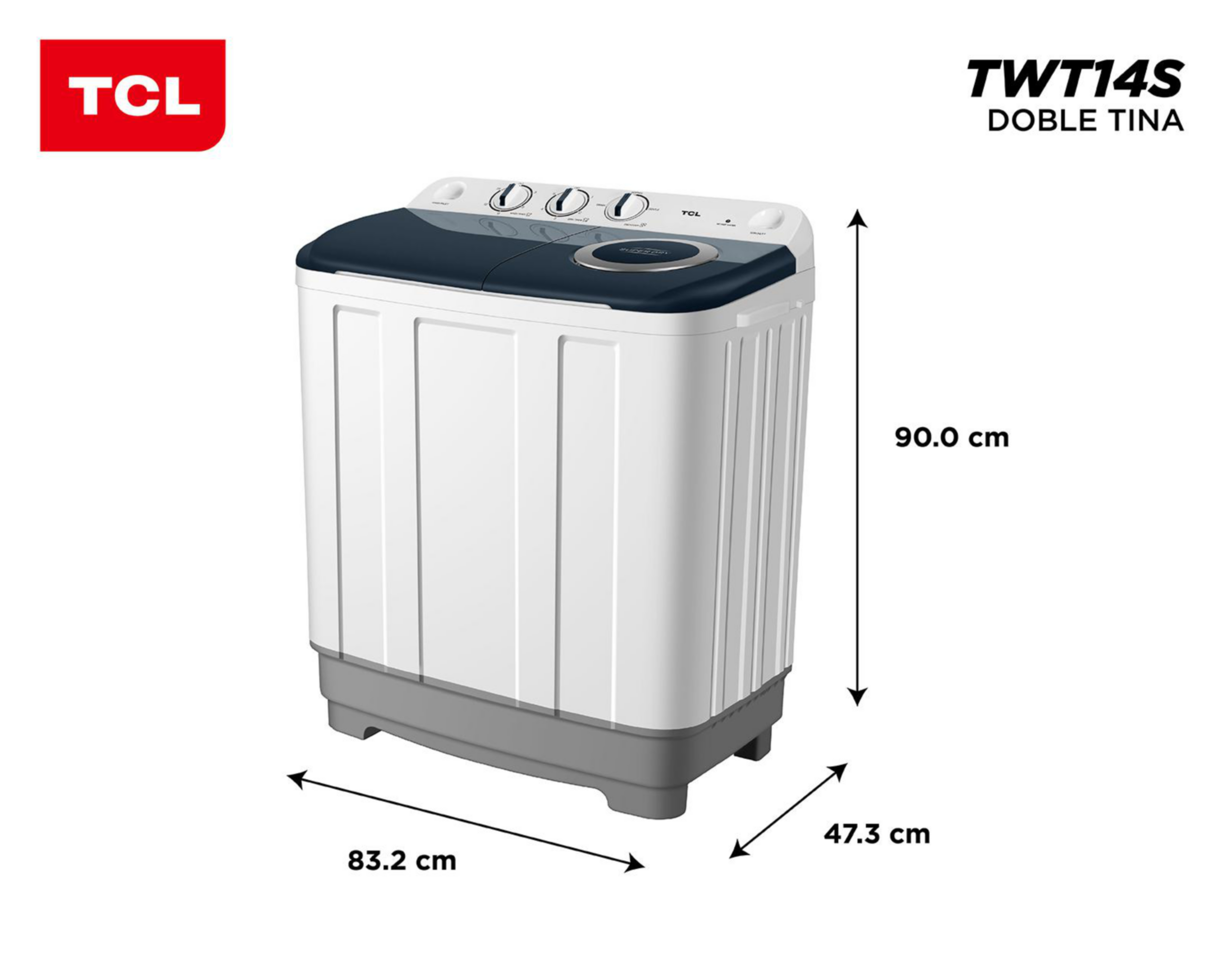 Foto 7 pulgar | Lavadora TCL Doble Tina TWT14S 14 kg Blanca
