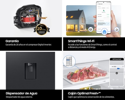 Foto 8 | Refrigerador Samsung Top Mount 19 Pies Negro RT53DG6798B1EM