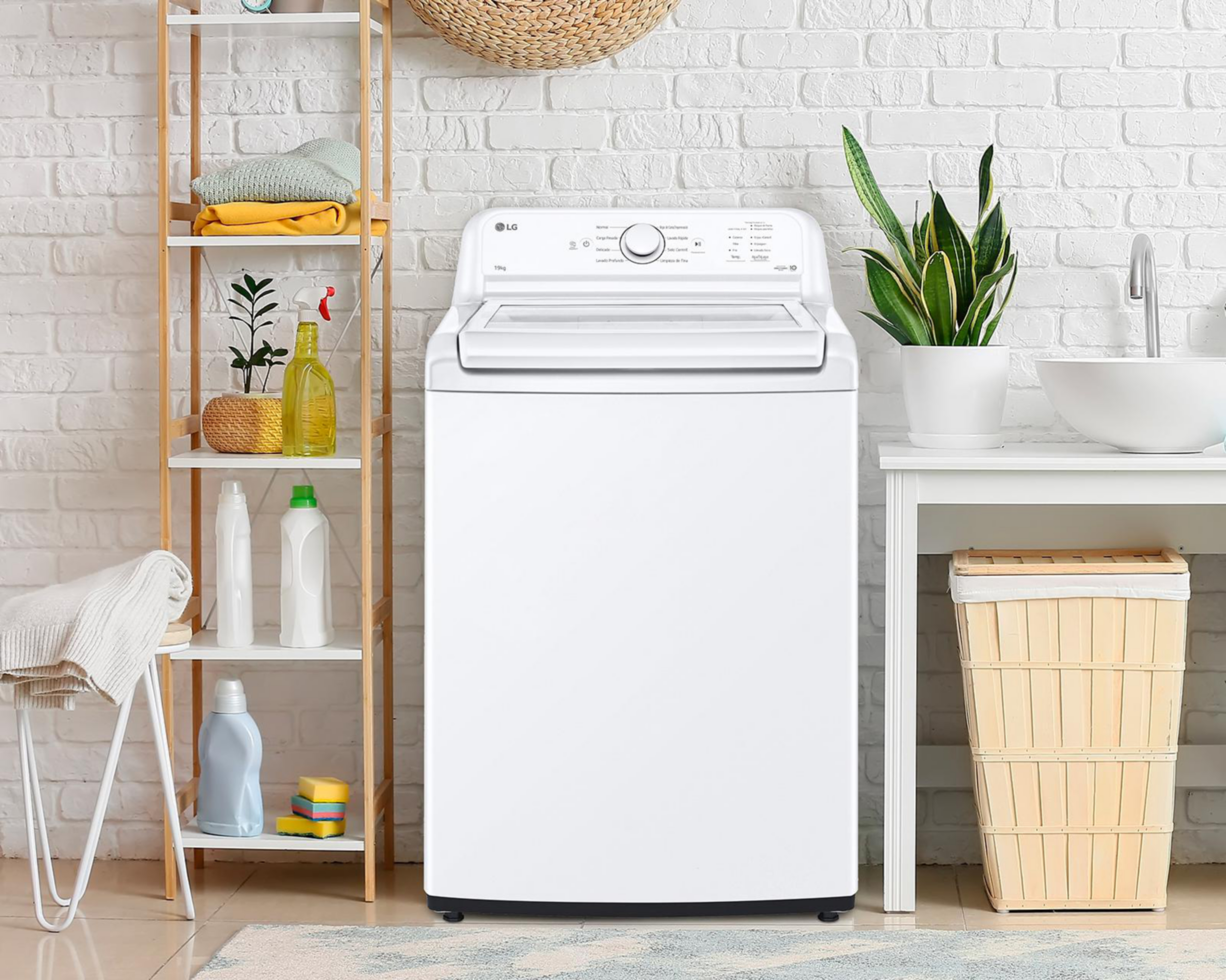 Foto 9 pulgar | Lavadora LG Automática WT19WT6HKA.ABWELAT 19 Kg Blanca
