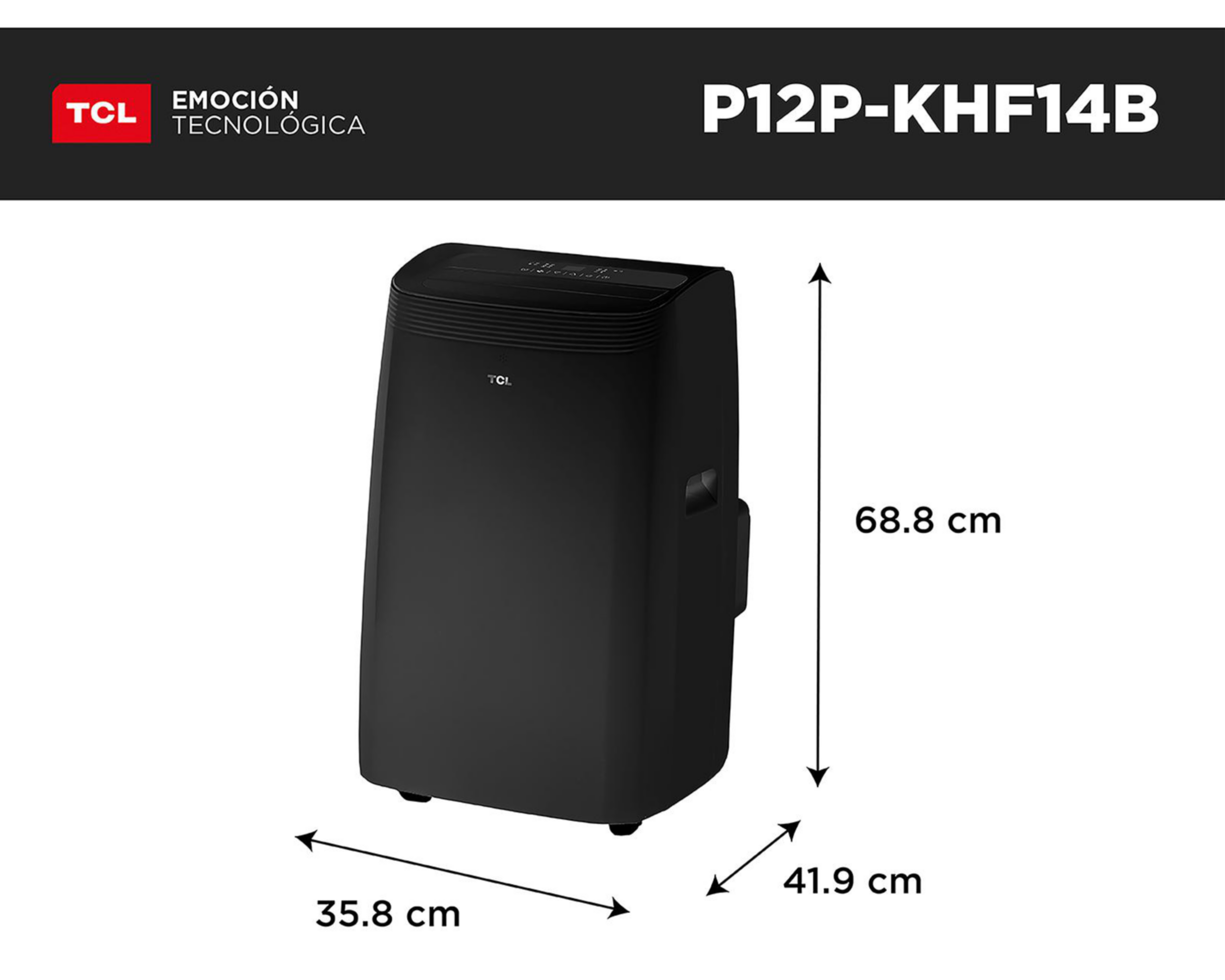 Foto 7 pulgar | Aire Acondicionado Portátil TCL 1 Tonelada 115 V Frío-Calor P12P-KHF14B