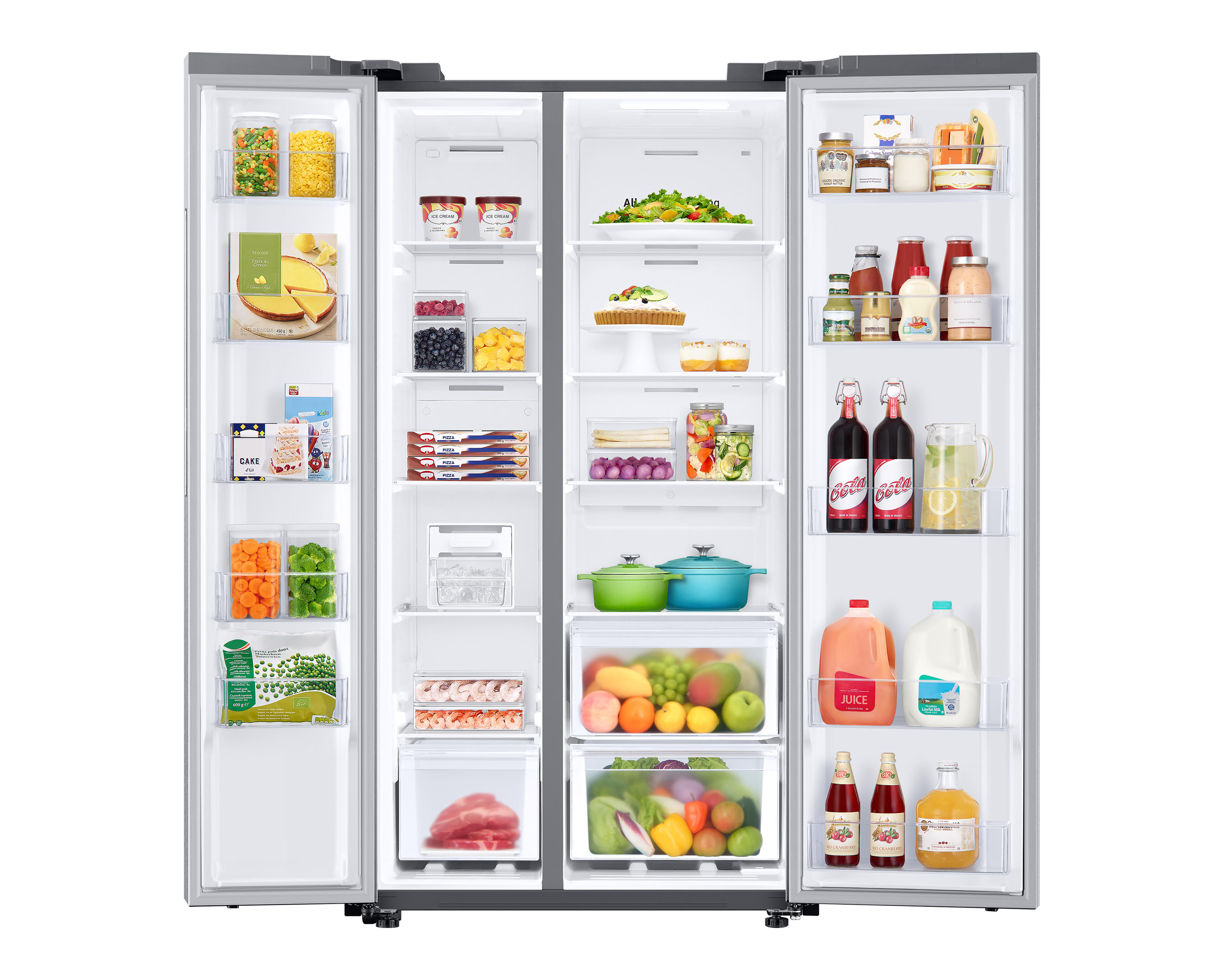 Foto 4 pulgar | Refrigerador Samsung Side by Side 23 Pies Plateado RS23T5B00S9EM
