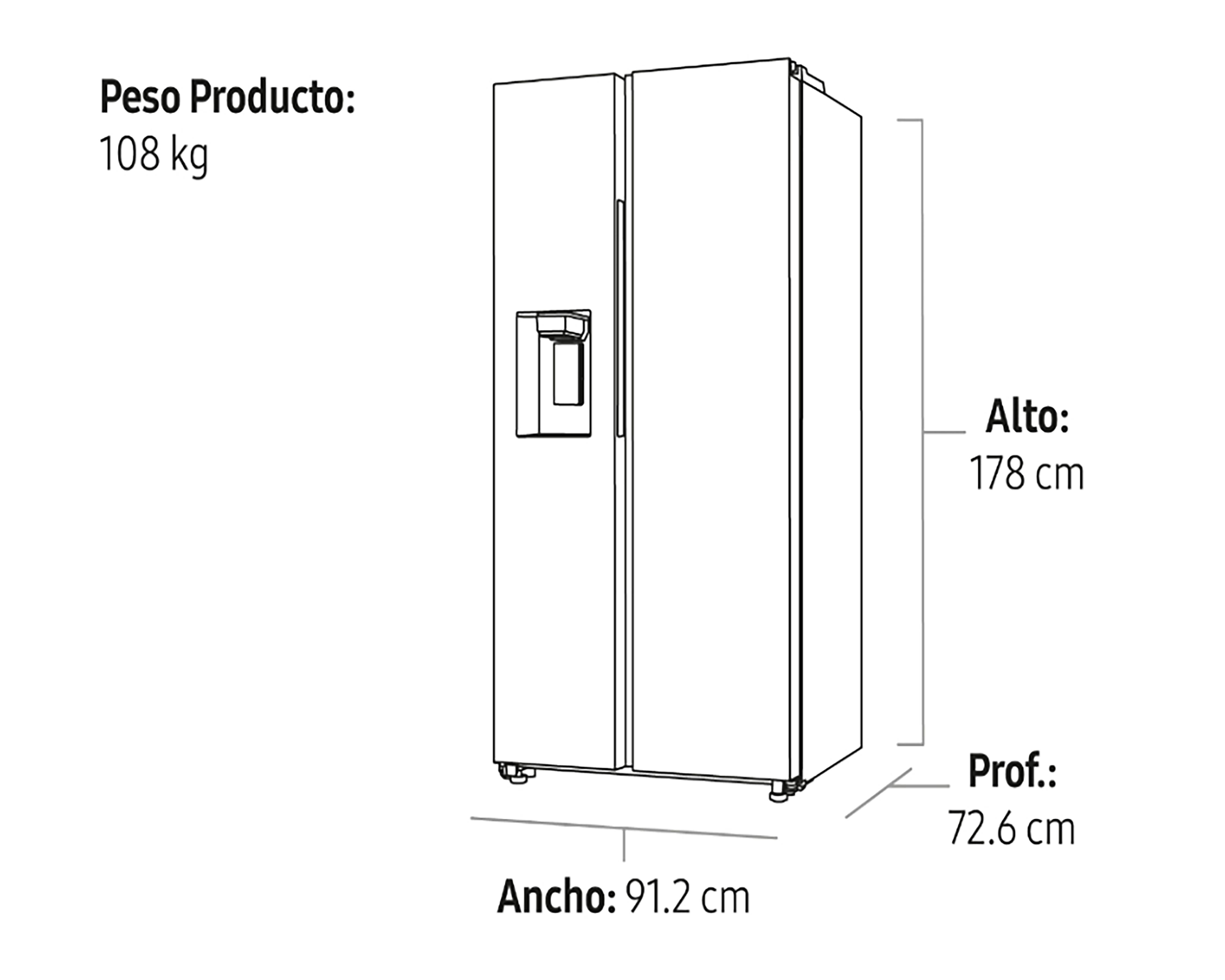 Foto 9 pulgar | Refrigerador Samsung Side by Side 23 Pies Plateado RS23T5B00S9EM