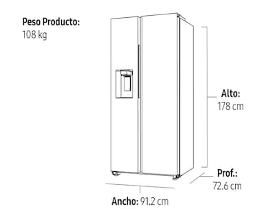 Foto 8 | Refrigerador Samsung Side by Side 23 Pies Plateado RS23T5B00S9EM