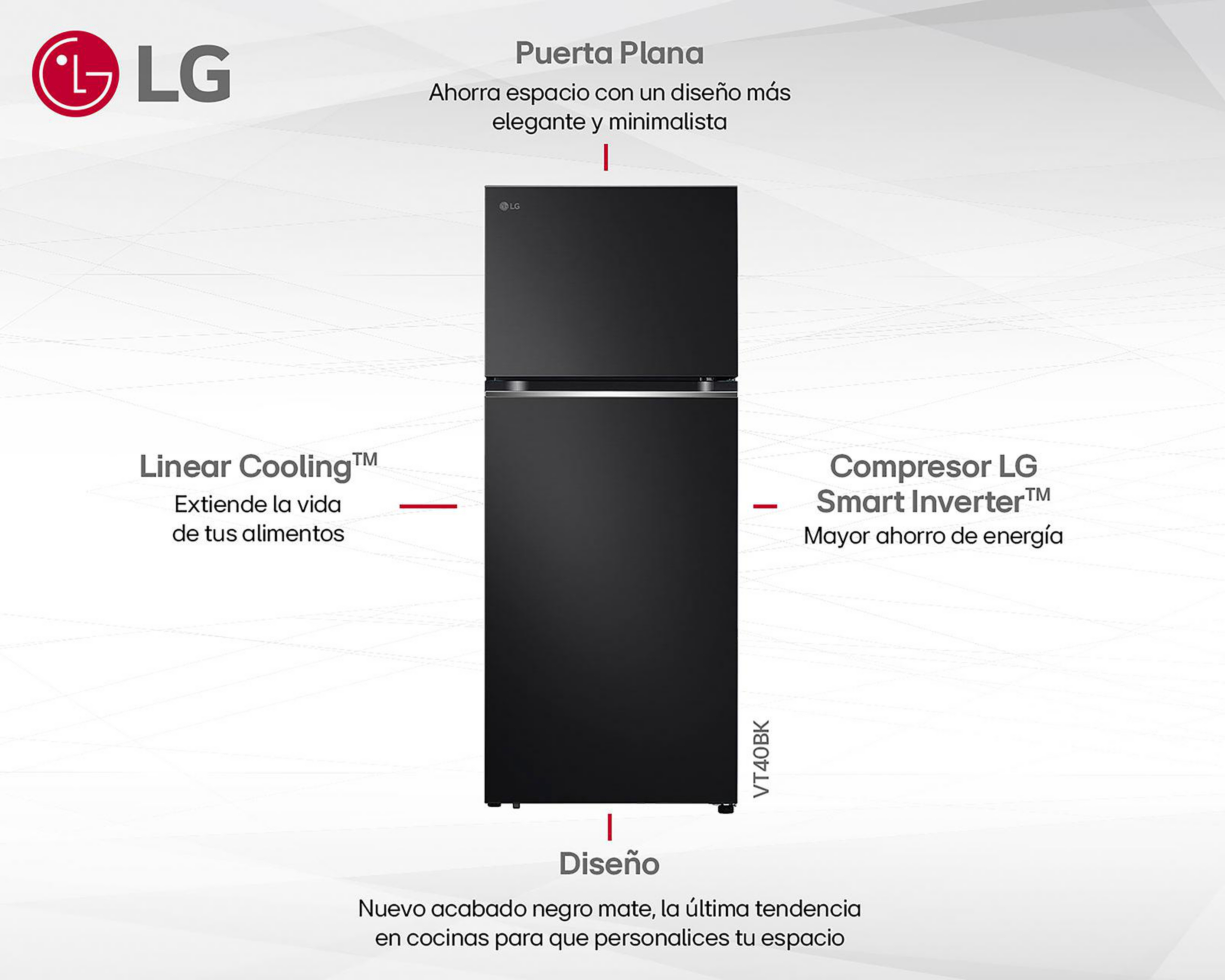 Foto 8 pulgar | Refrigerador LG Top Mount 14 Pies Negro VT40BK.