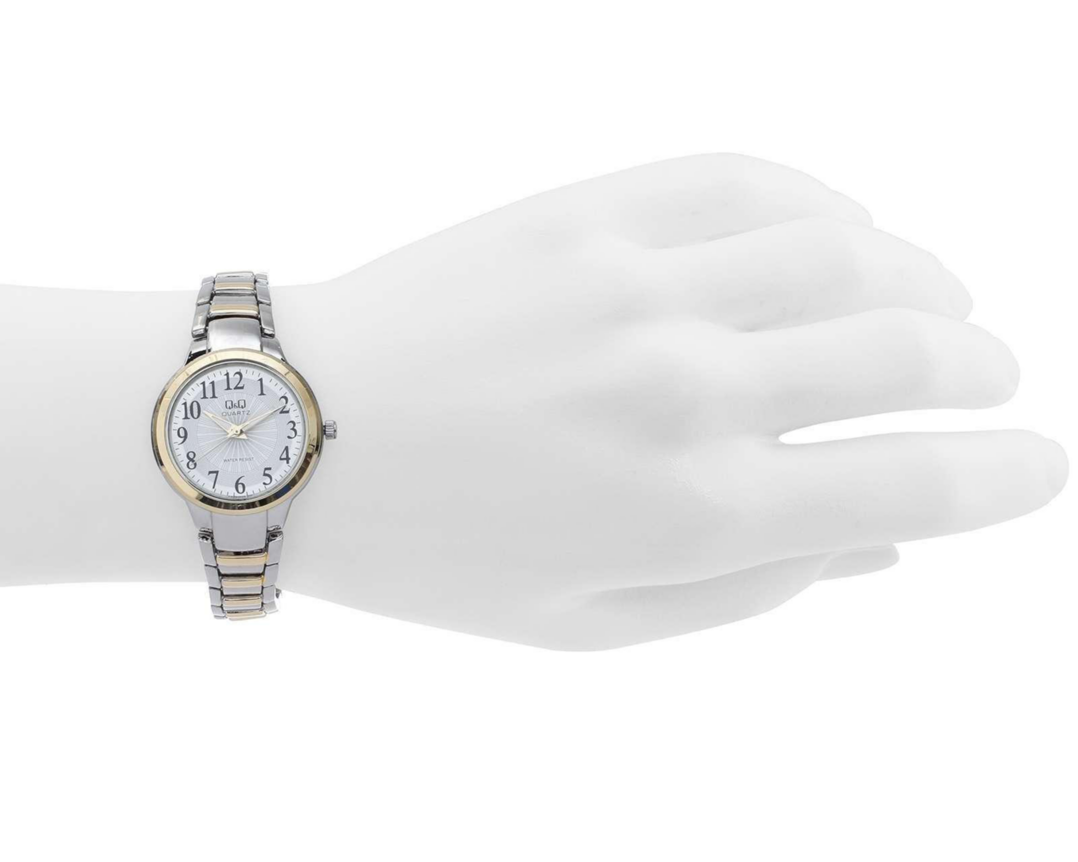 Foto 5 pulgar | Reloj Q&Q F499J404Y Plateado/Dorado