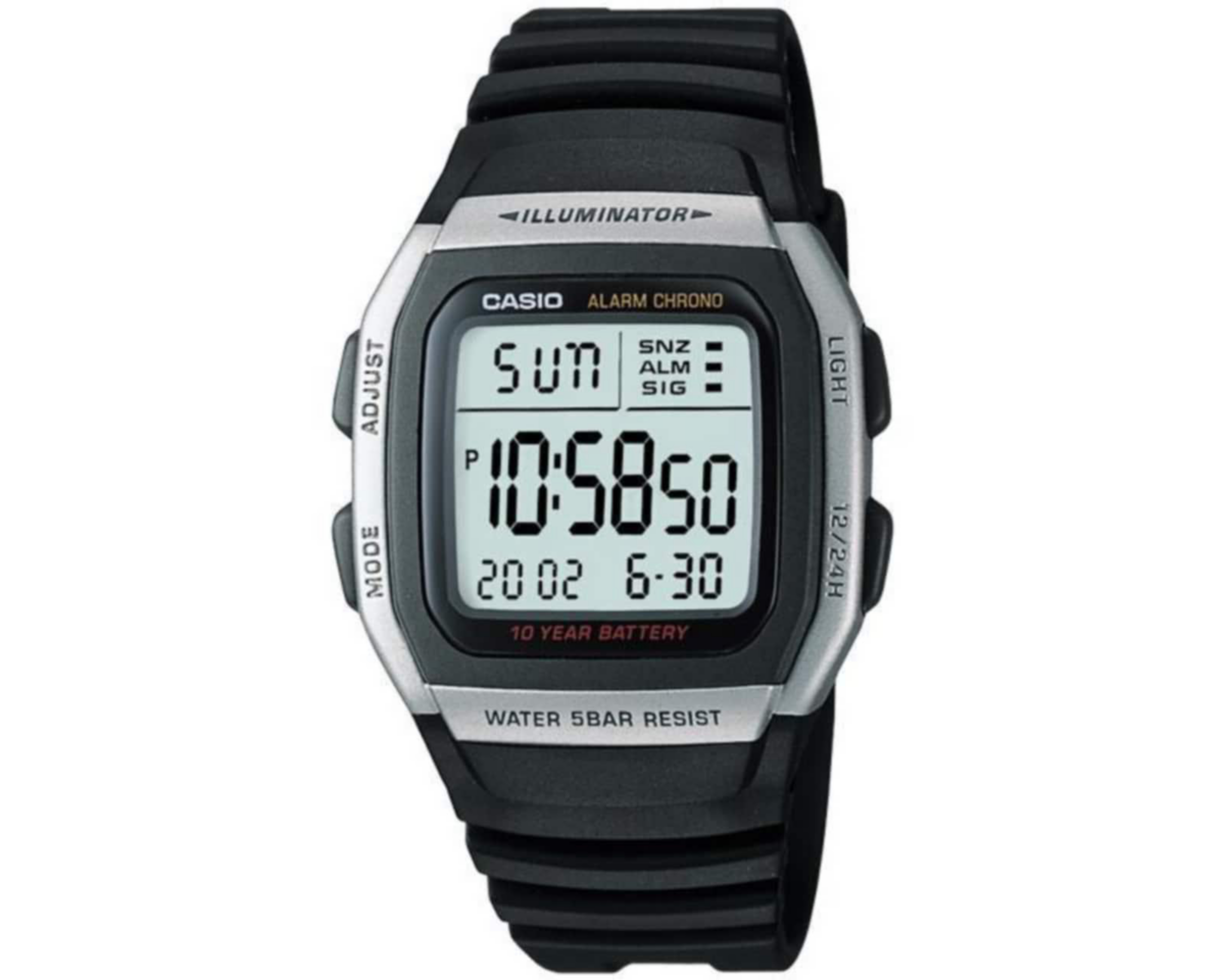 Foto 2 pulgar | Reloj Casio W96H-1AV Negro