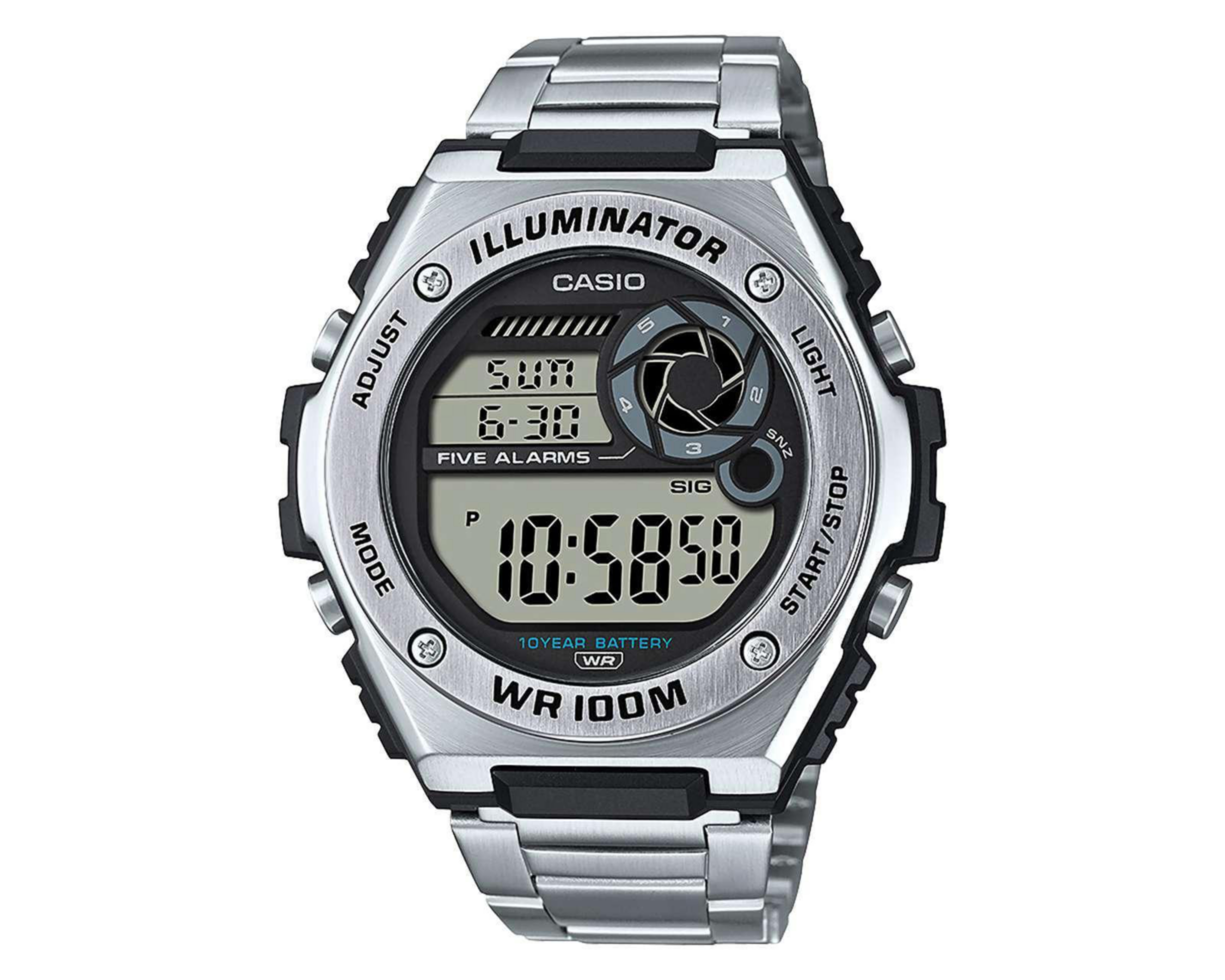 Foto 2 pulgar | Reloj Casio MWD-100HD-1AVCF Plateado