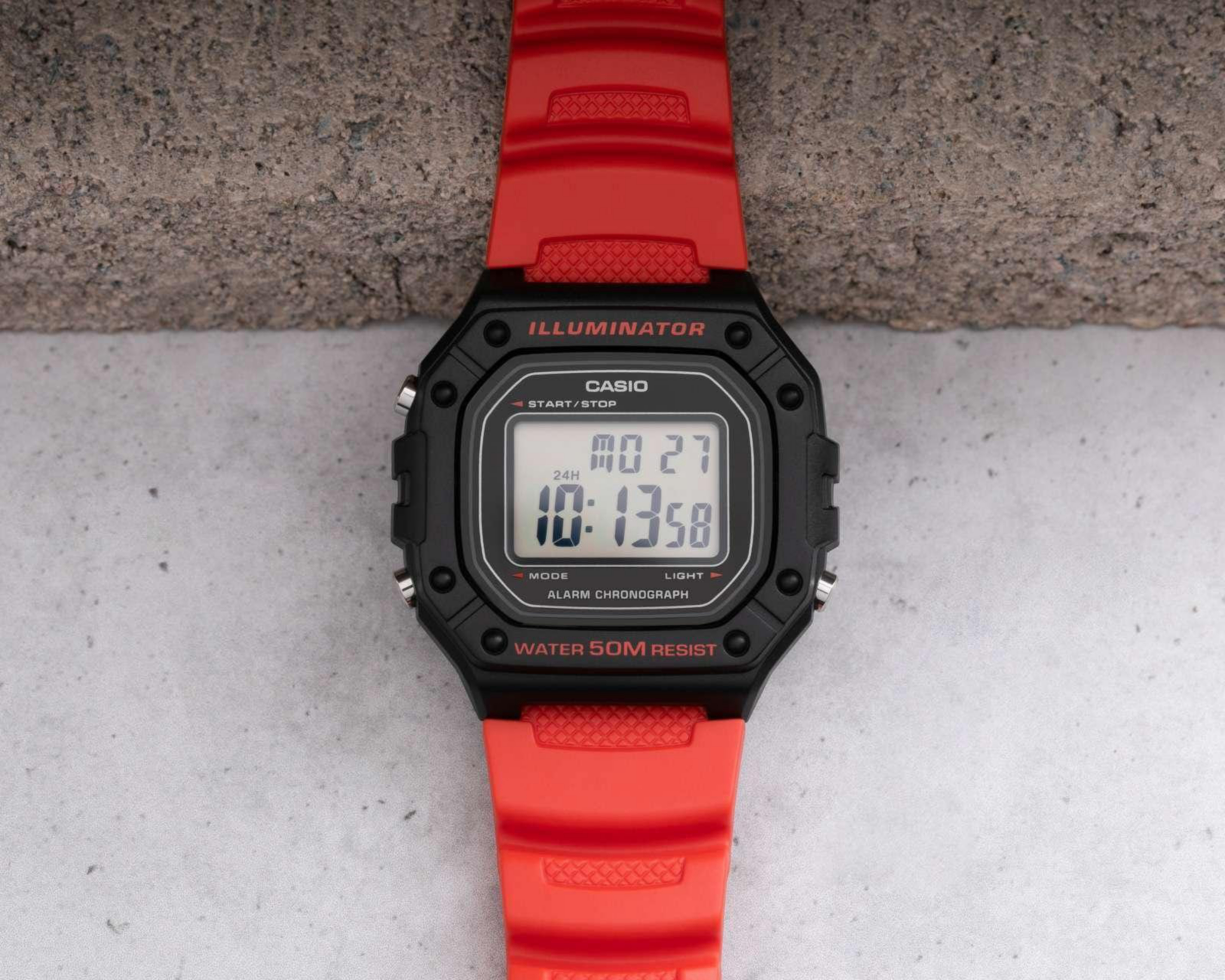 Foto 5 pulgar | Reloj Casio W-218H-4BVCF Rojo/Negro