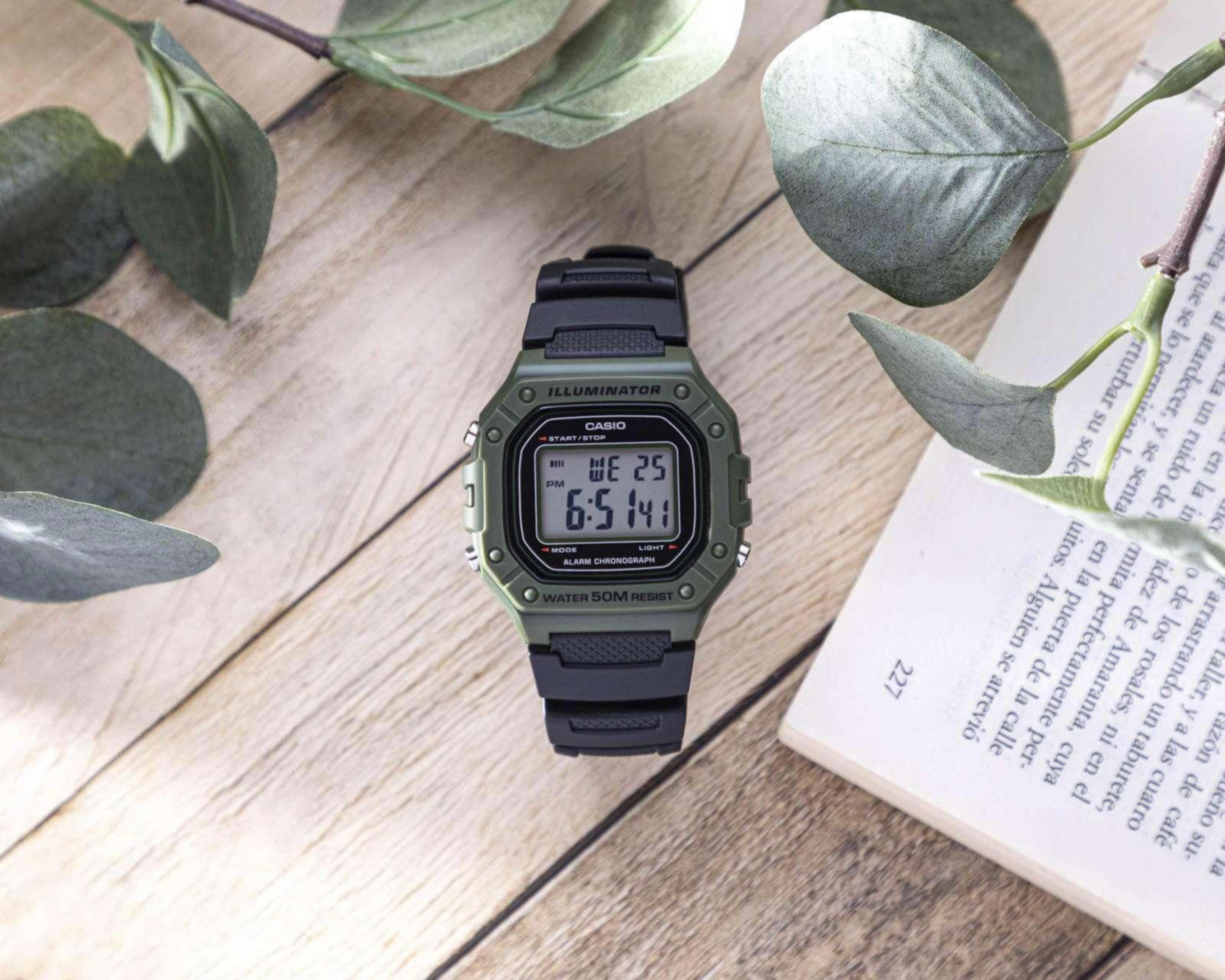 Foto 6 pulgar | Reloj Casio W-218H-3AVCF Negro