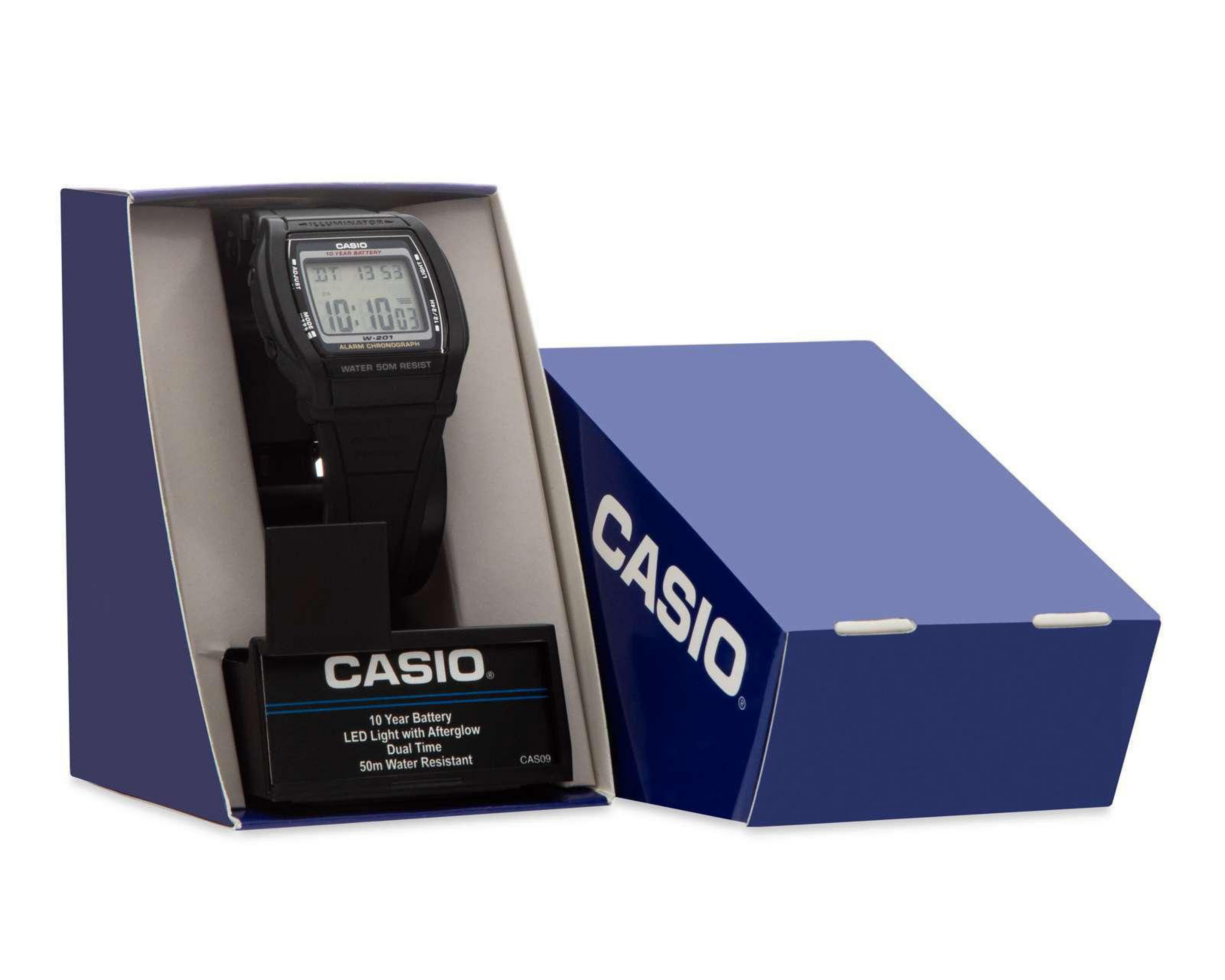 Foto 6 pulgar | Reloj Casio W-201-1AVCF Negro