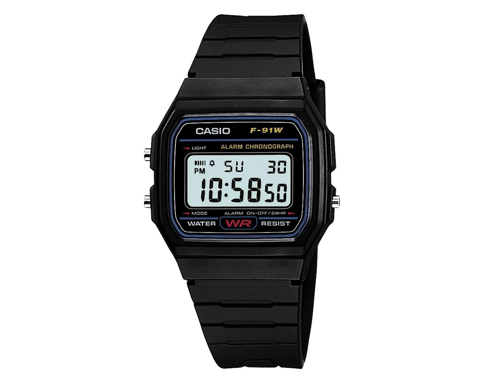 Foto 2 pulgar | Reloj Casio F-91W-1X Negro